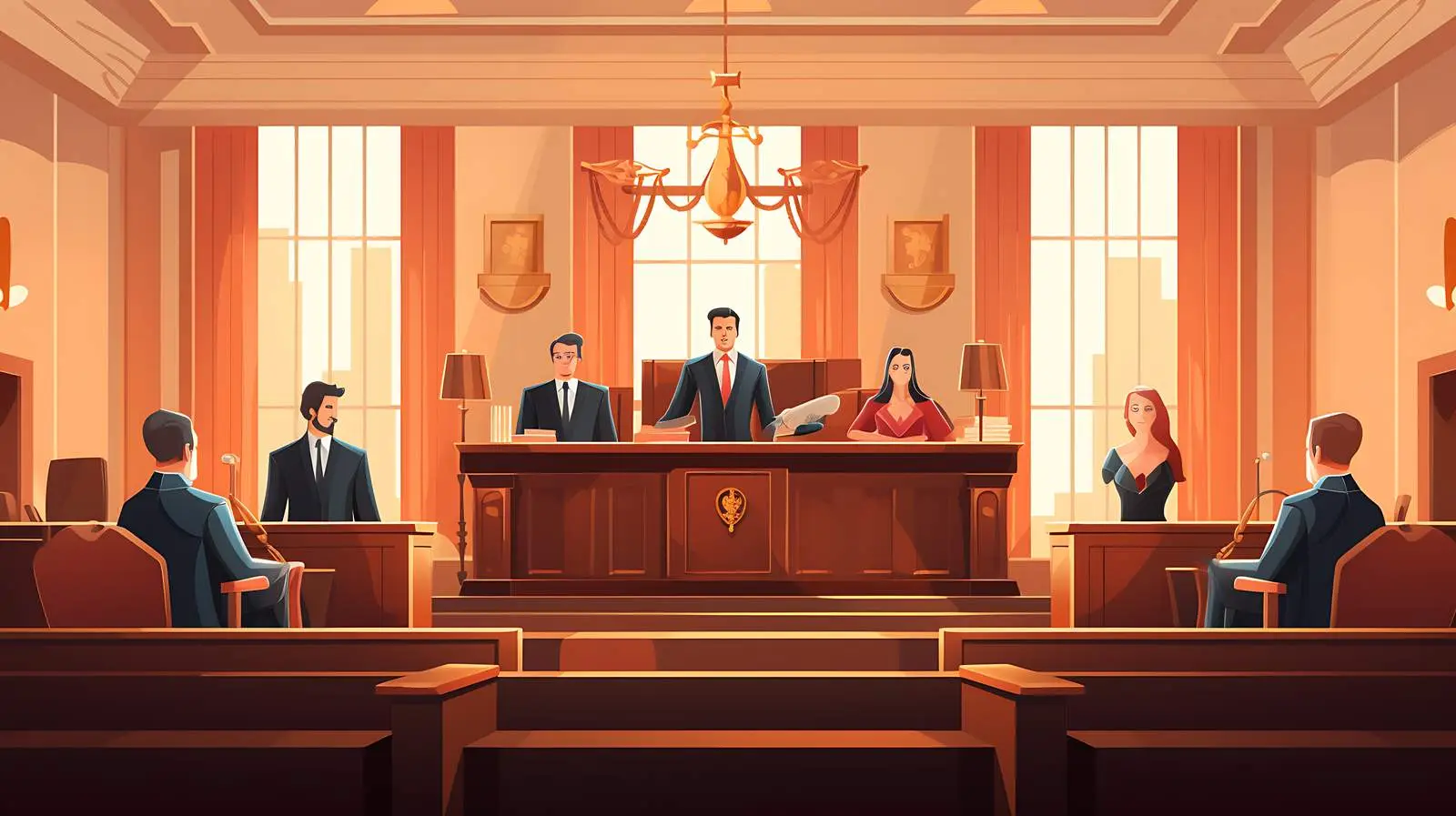 Federal Judges in Courtroom — free download from Dotvec