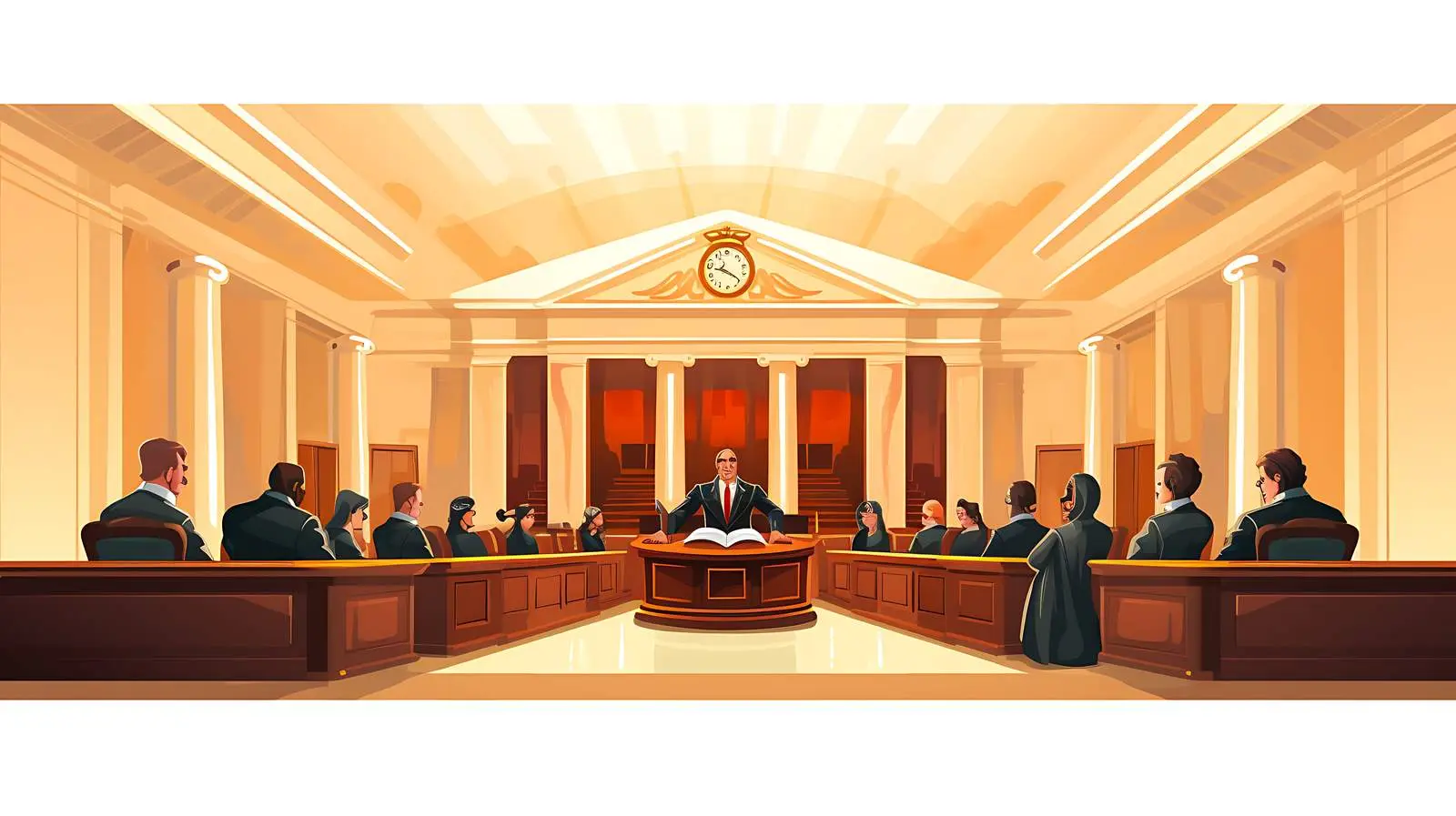 Federal Judges in Courtroom — free download from Dotvec