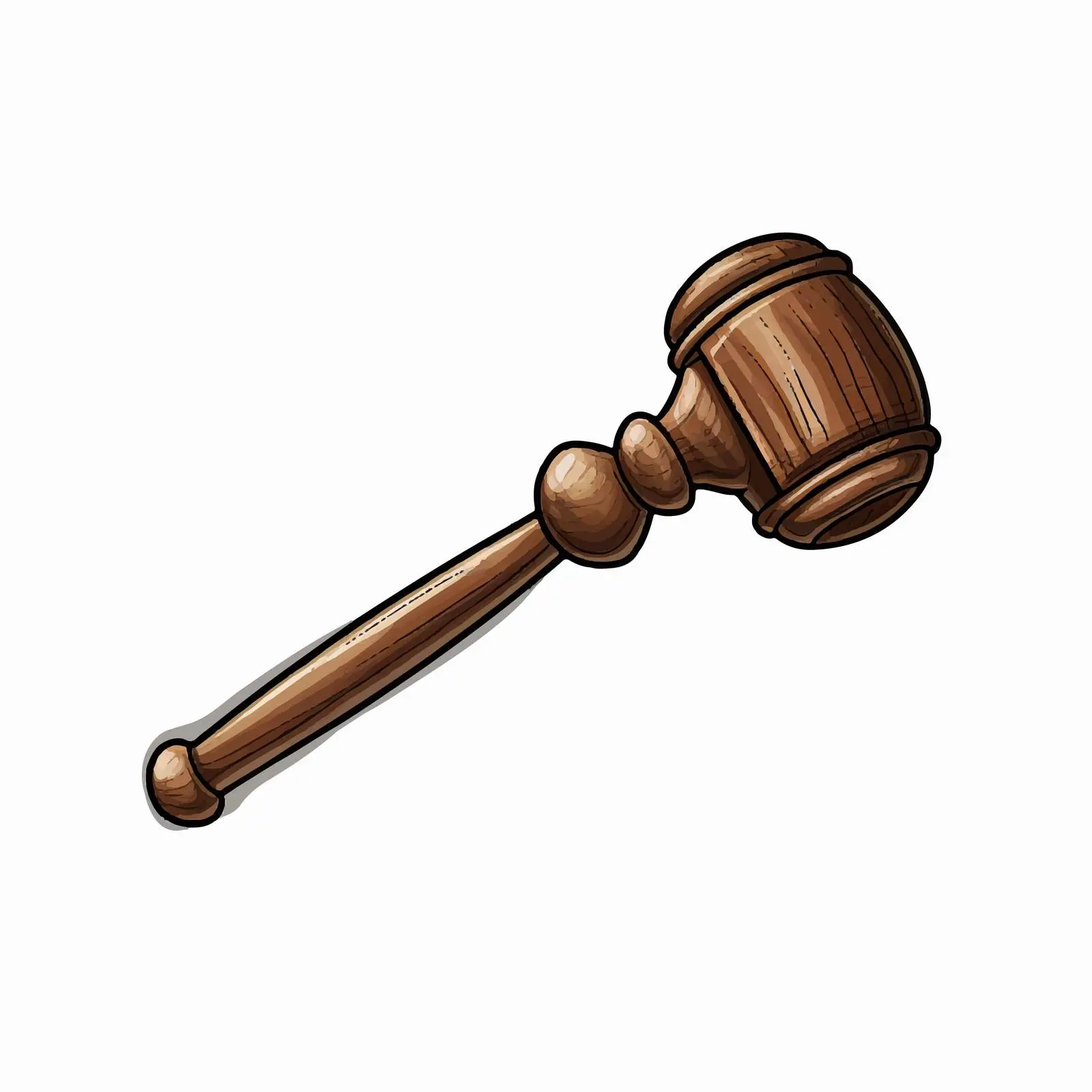 Line Art Vector of Judge's Hammer on White Background — free download from Dotvec