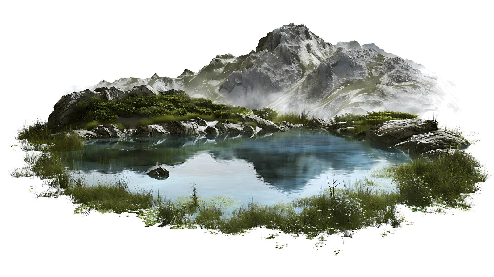 Judian Lake on White, Spacious Background — free download from Dotvec