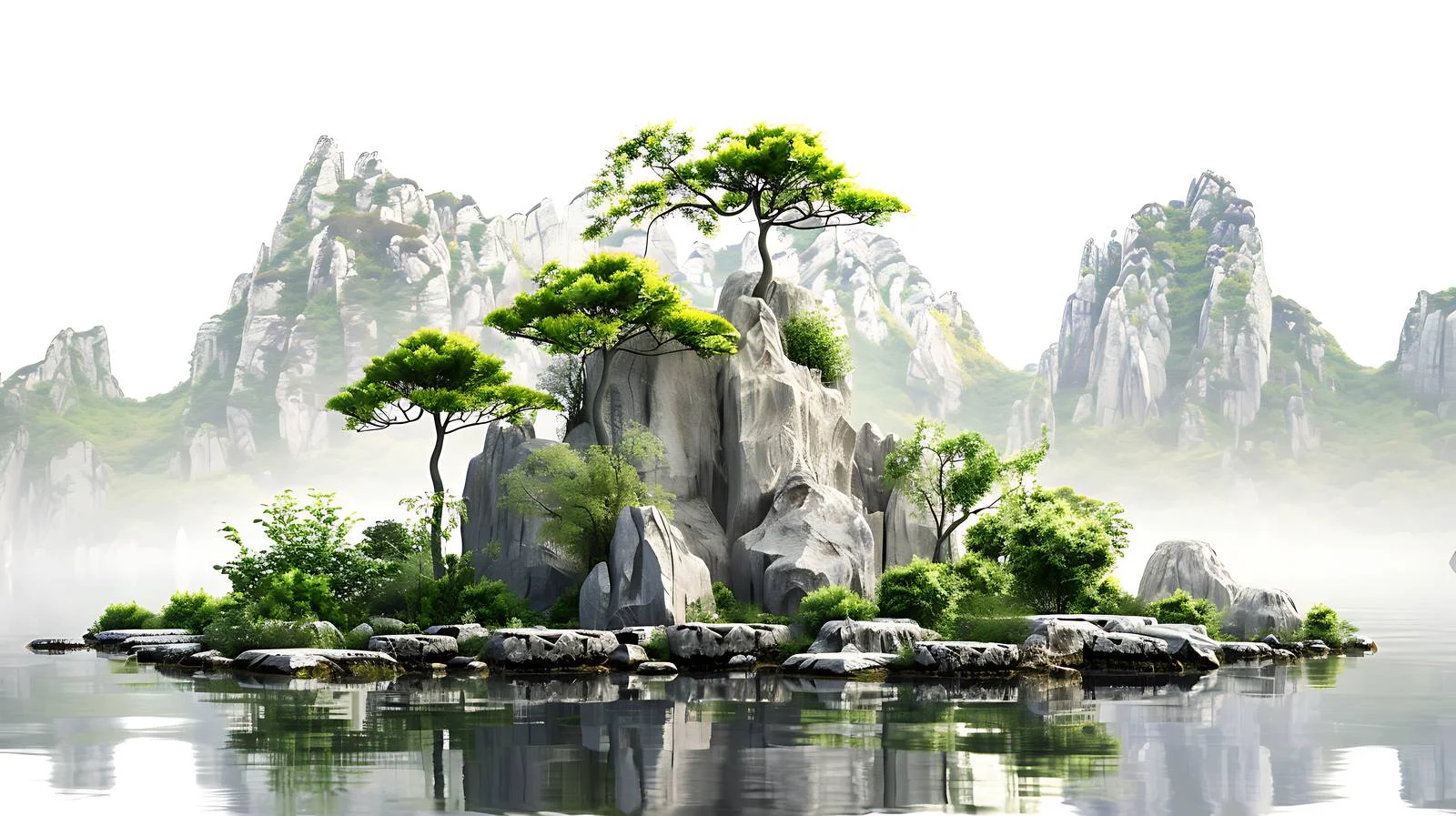 Tranquil Judian Lake Scenic View — free download from Dotvec