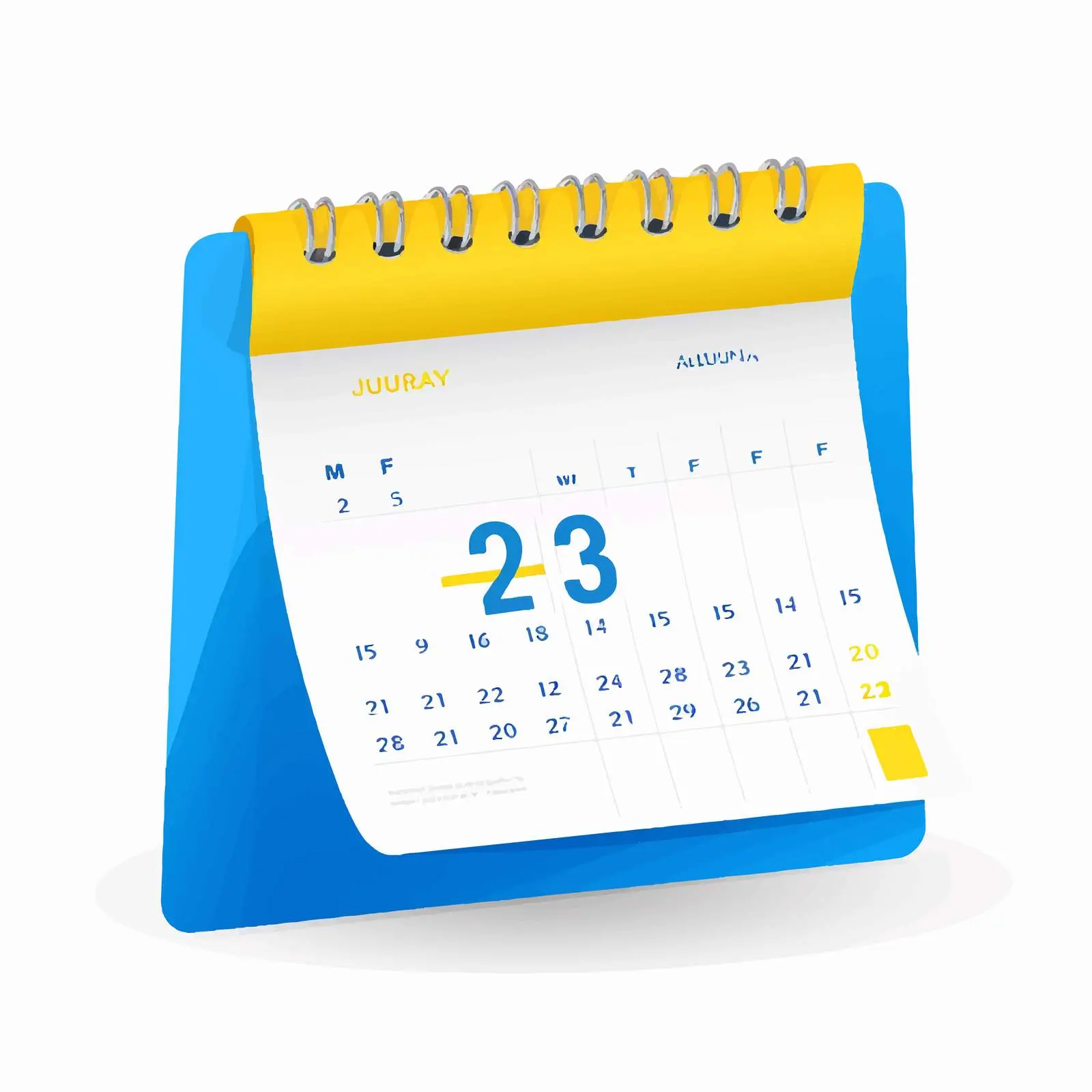 July Advertising Print Poster in Blue and Yellow — free download from Dotvec