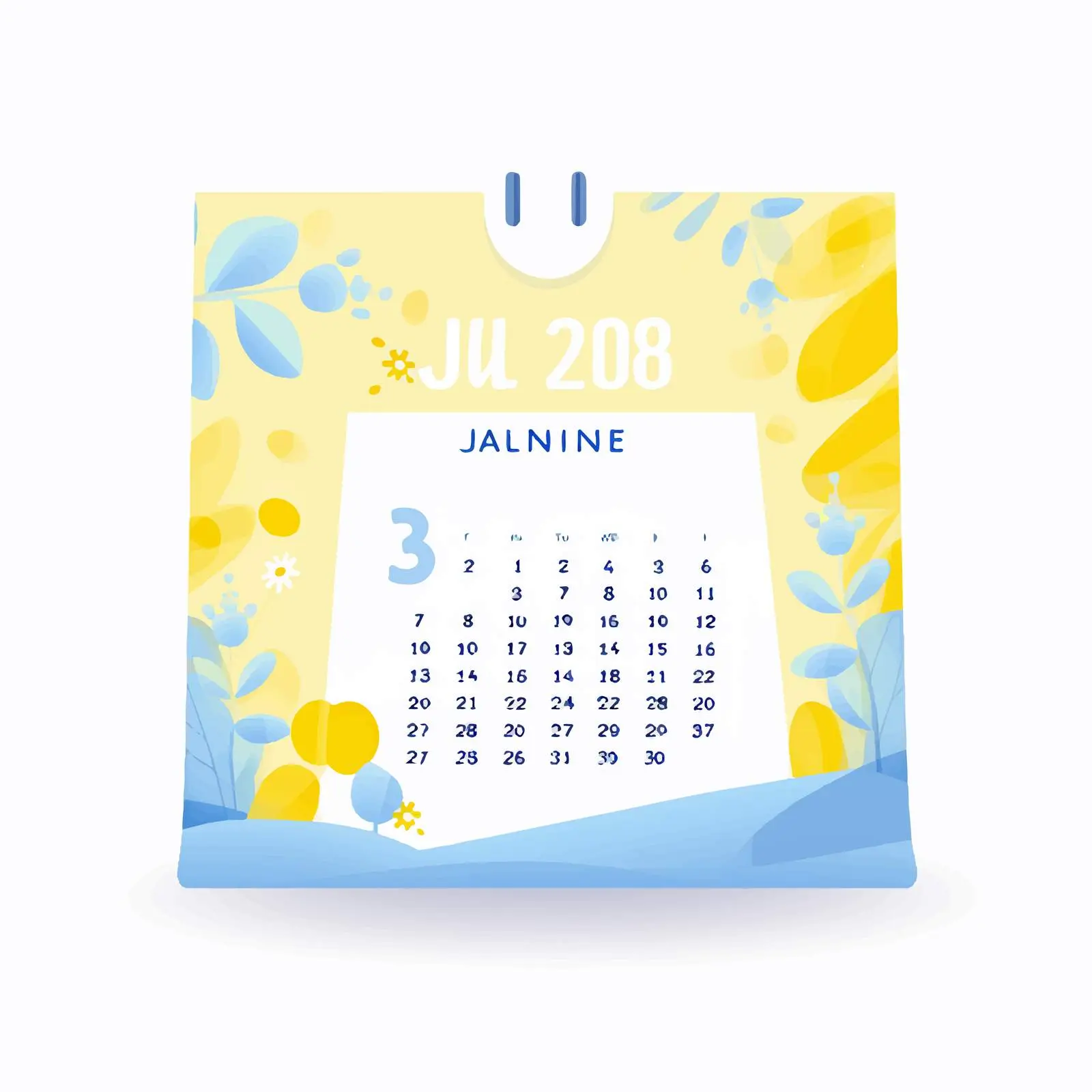 June 2023 Geometric Calendar Print Poster — free download from Dotvec