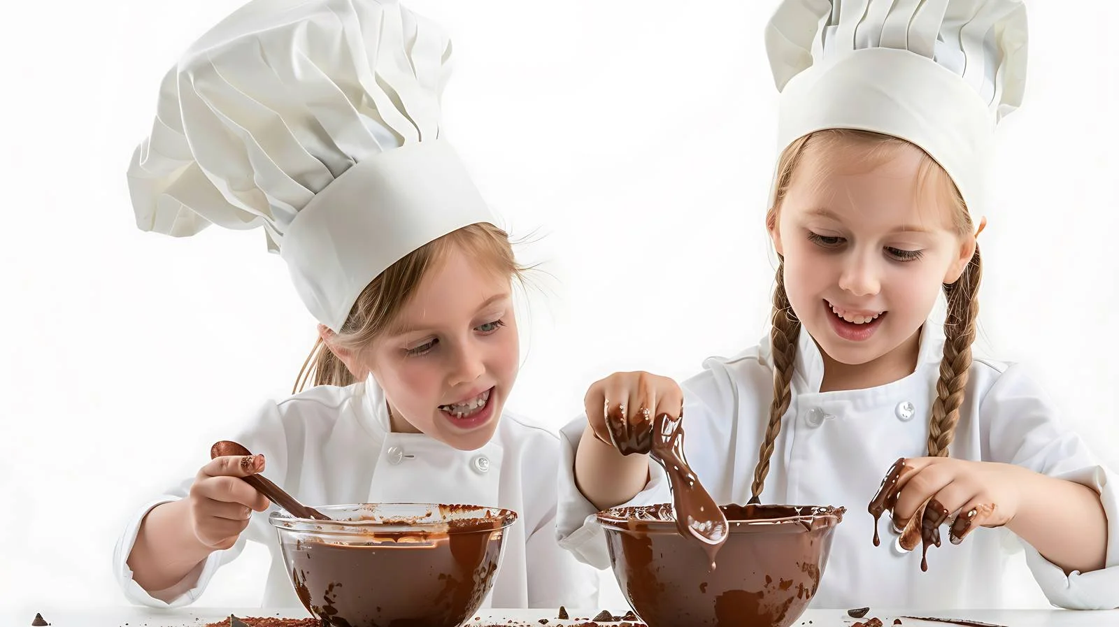 Young Chefs Stirring Chocolate Sauce — free download from Dotvec