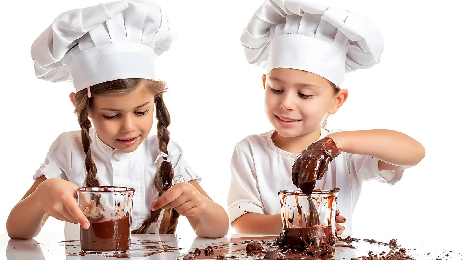 Junior Chefs Stirring Chocolate Sauce — free download from Dotvec