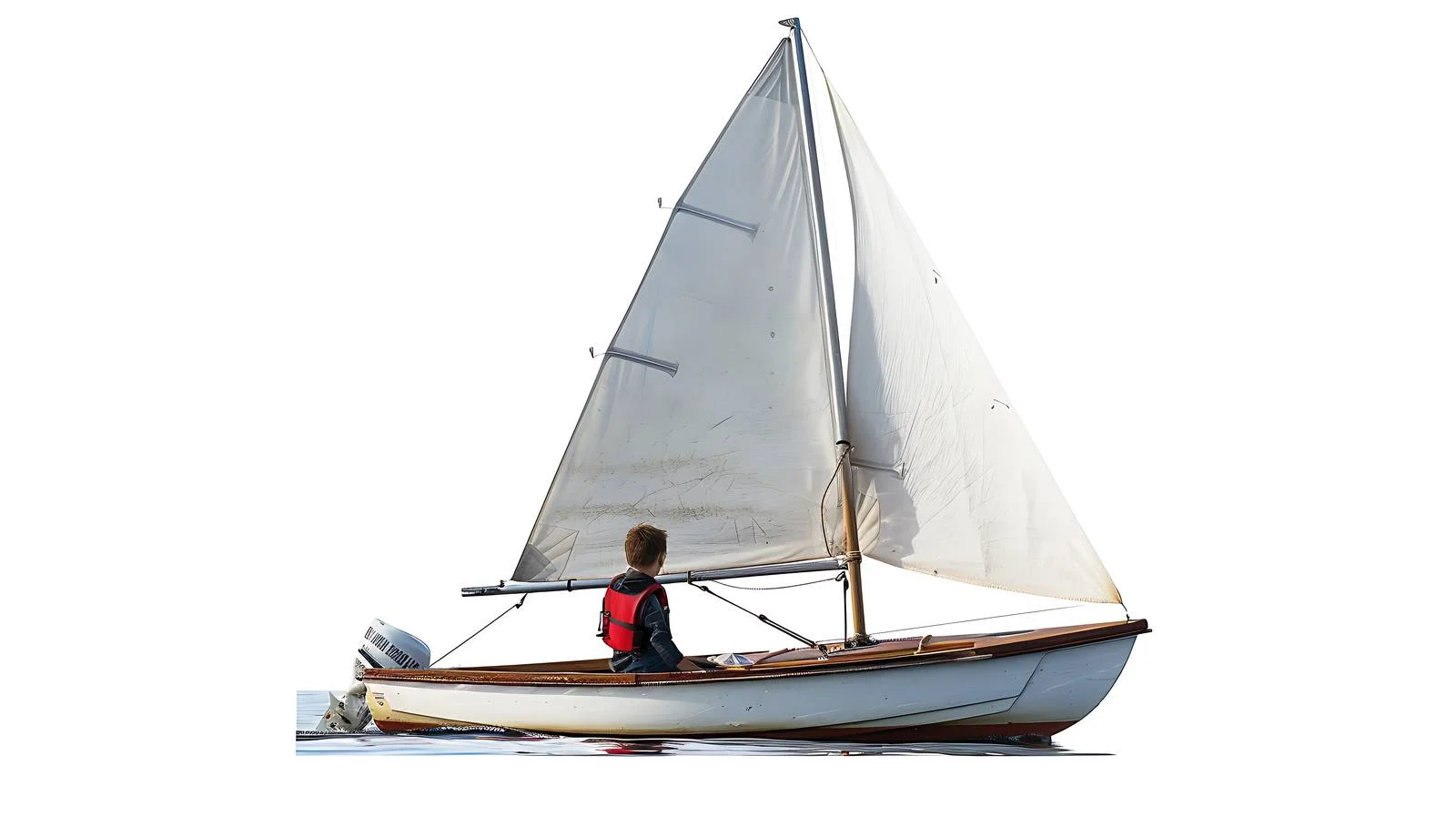 Youth Sailing in Summer on White Background — free download from Dotvec