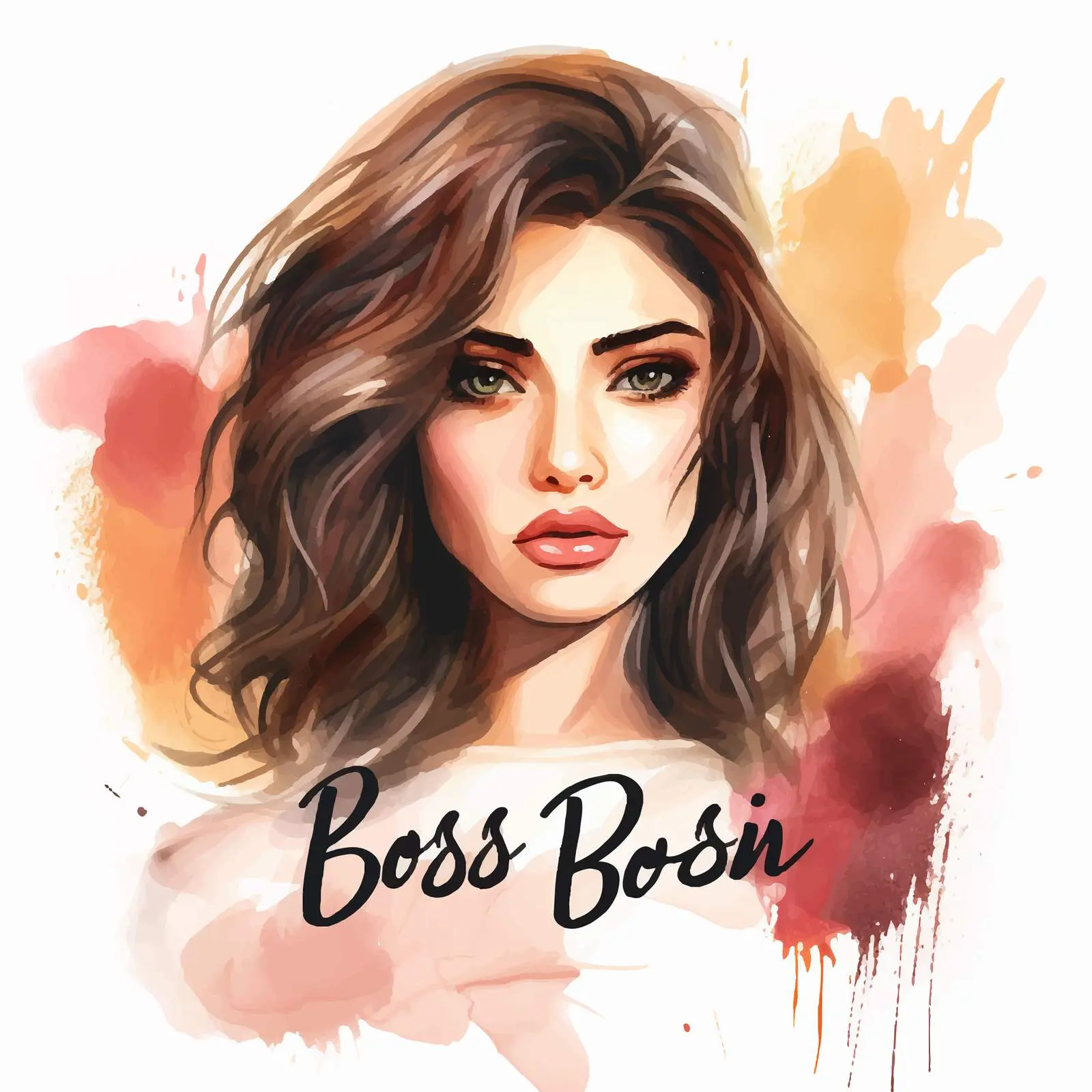 Empowered Boss Girl Handwritten Quote Portrait – free strength image from Dotvec