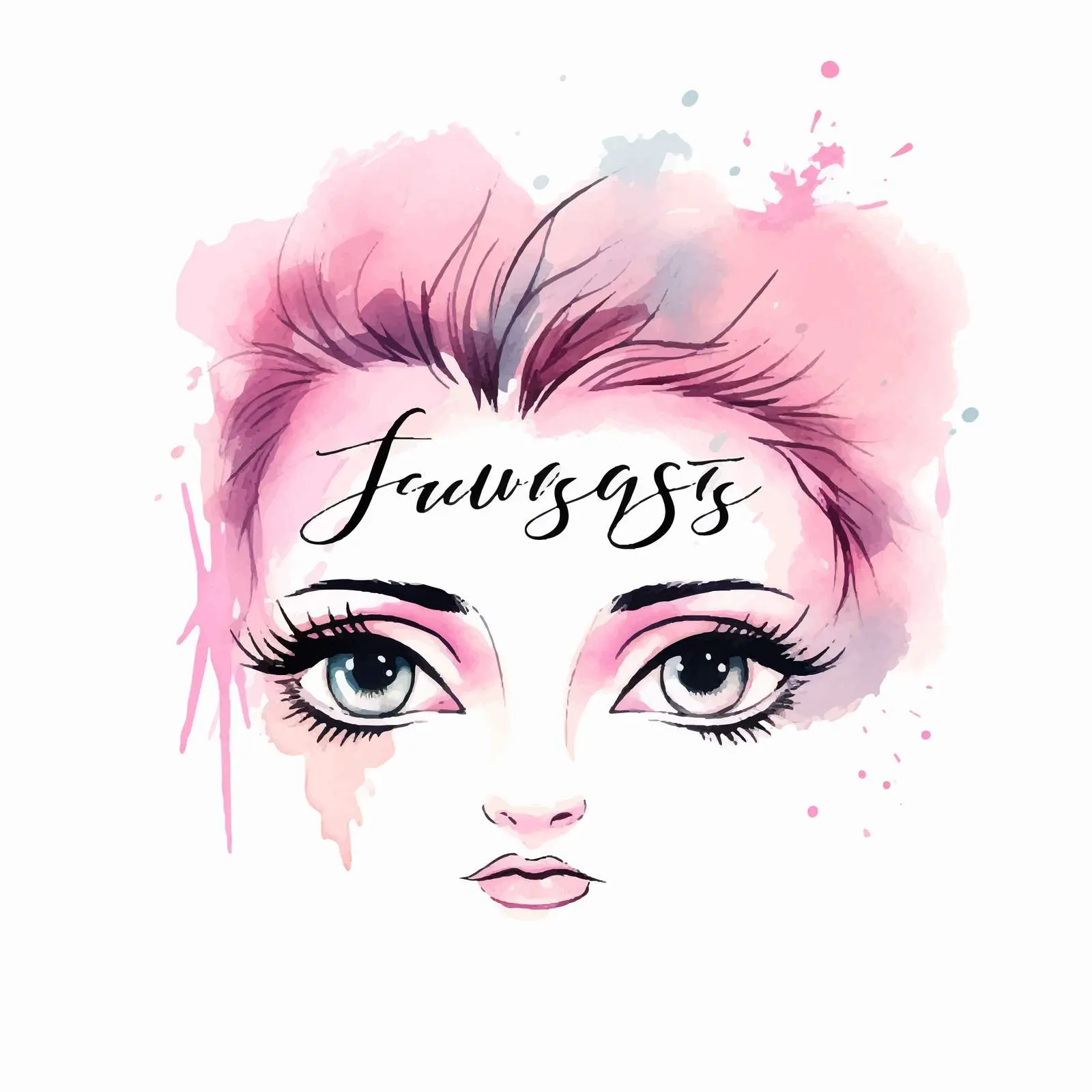 Handwritten Lettering with False Eyelashes Design — free download from Dotvec