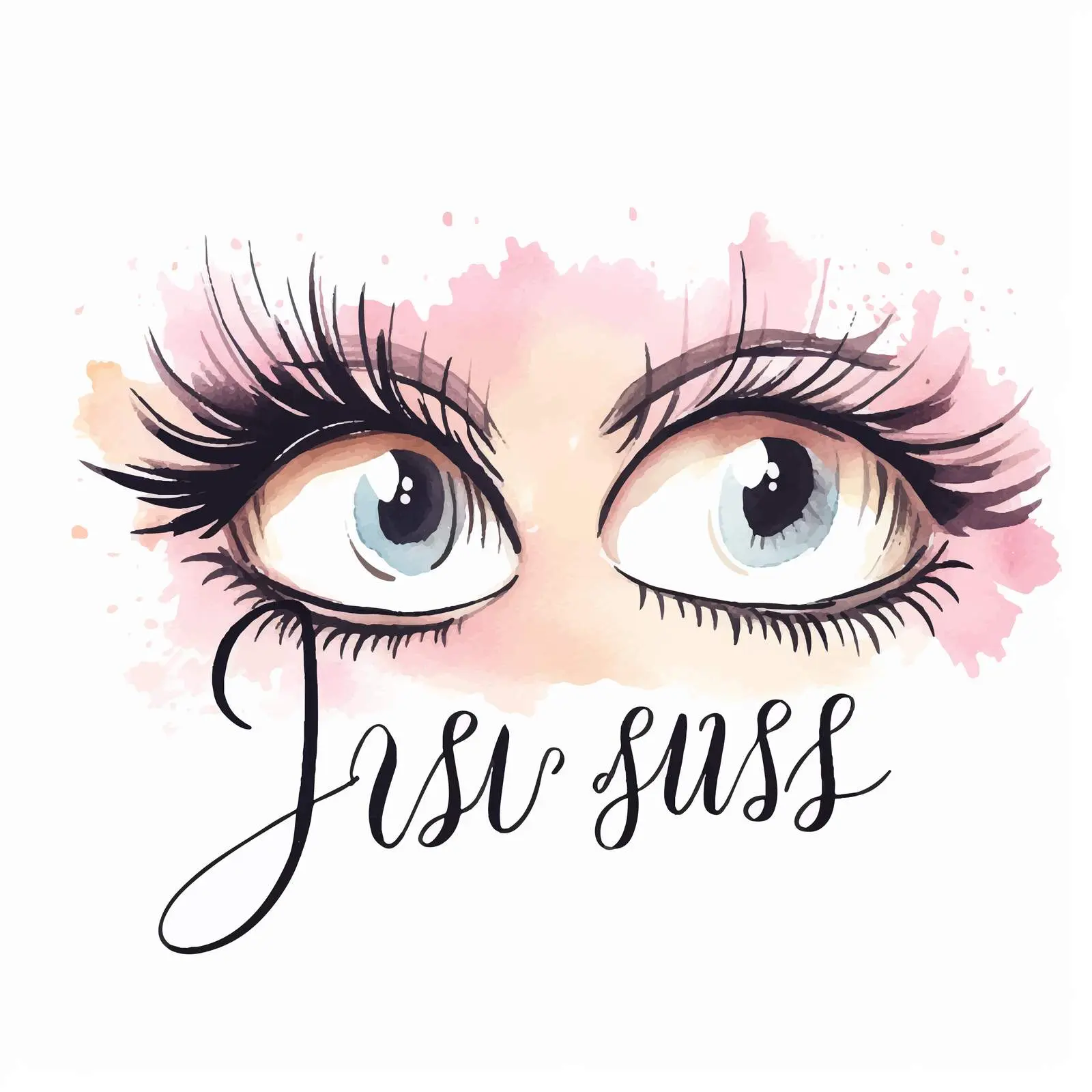 Handwritten Lettering with False Eyelashes Vector — free download from Dotvec