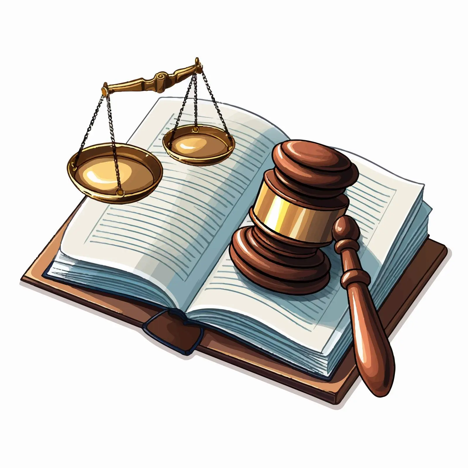 Justice Book with Magnifying Glass Vector Illustration — free download from Dotvec