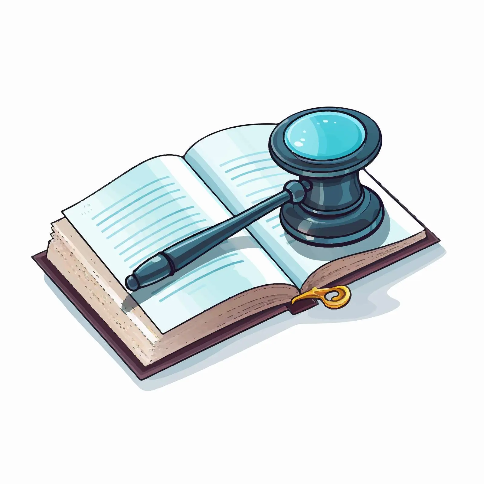 Justice Book with Magnifying Glass Cartoon Vector — free download from Dotvec