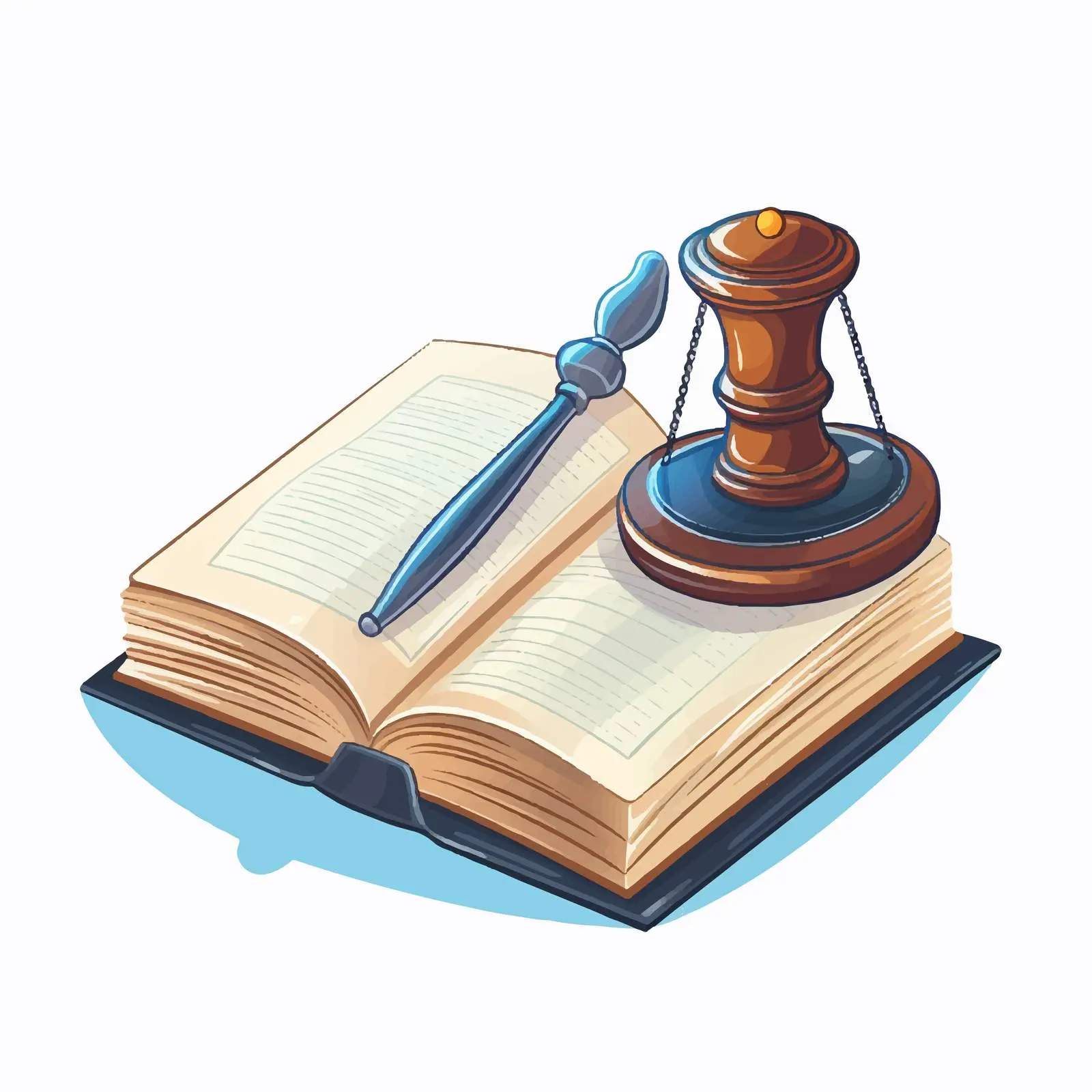 Cartoon Justice Book with Magnifying Glass Vector — free download from Dotvec