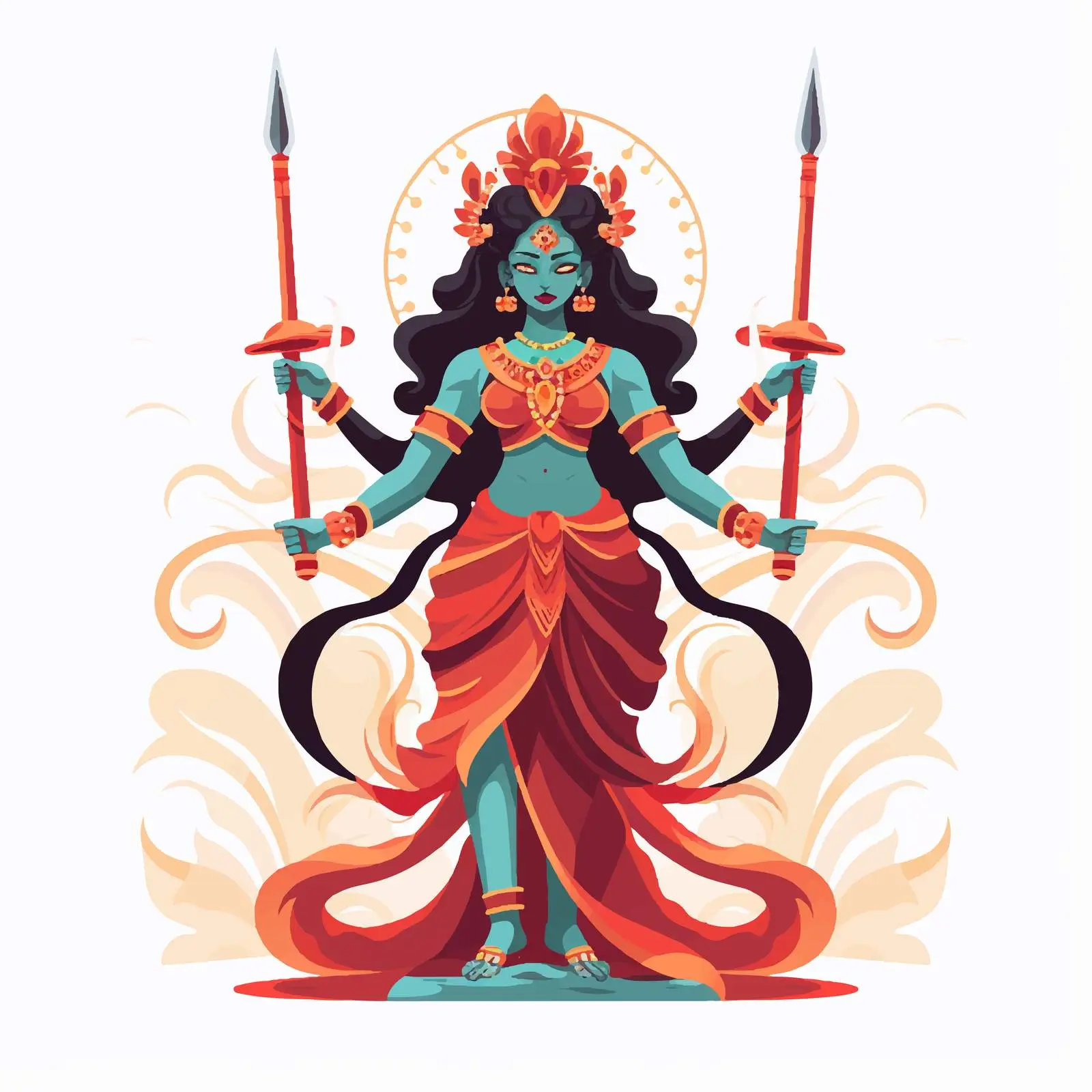 Kali Indian Goddess of Hinduism Illustration — free download from Dotvec
