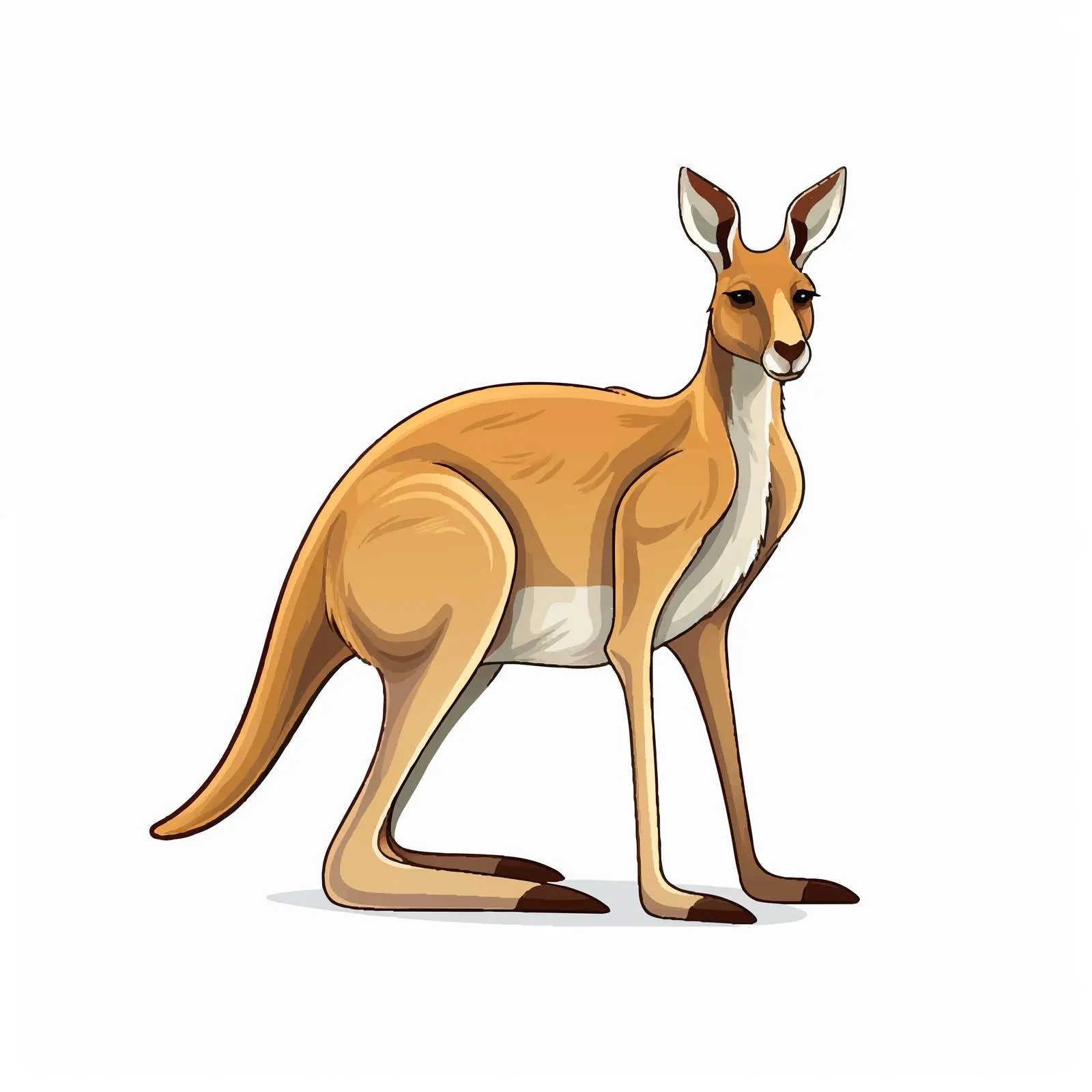 Cartoon Kangaroo Line Vector Illustration – free kangaroo image from Dotvec