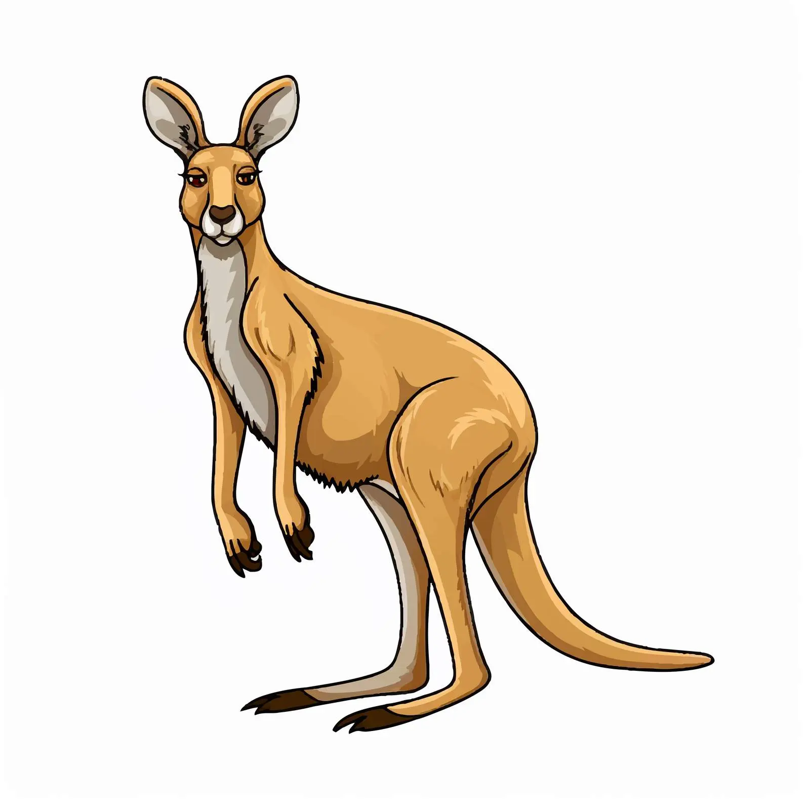 Cartoon Kangaroo Line Vector Illustration — free download from Dotvec