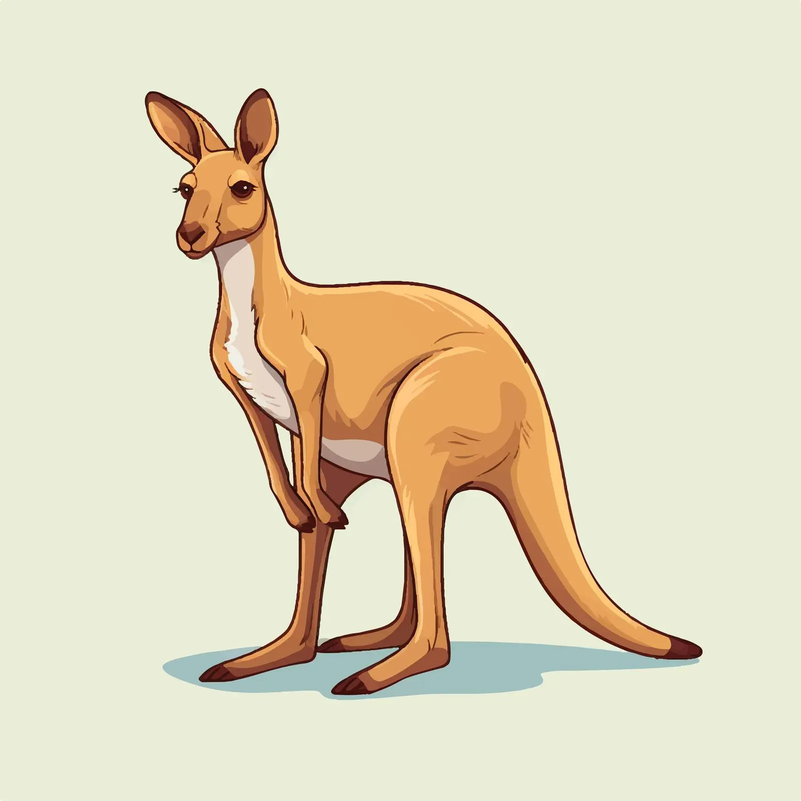 Cartoon Kangaroo Line Vector Illustration – free kangaroo image from Dotvec