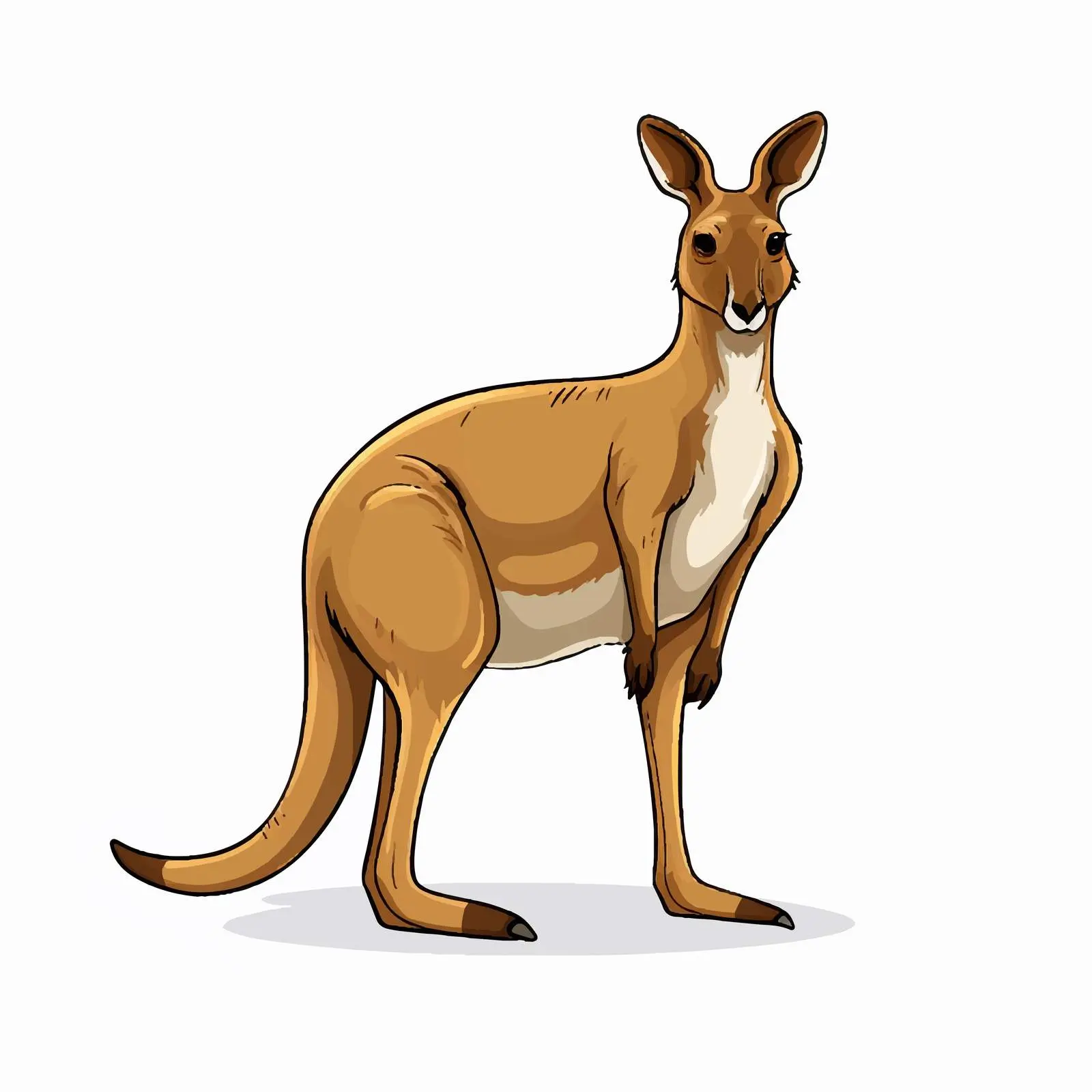 Cartoon Kangaroo Line Vector Illustration — free download from Dotvec