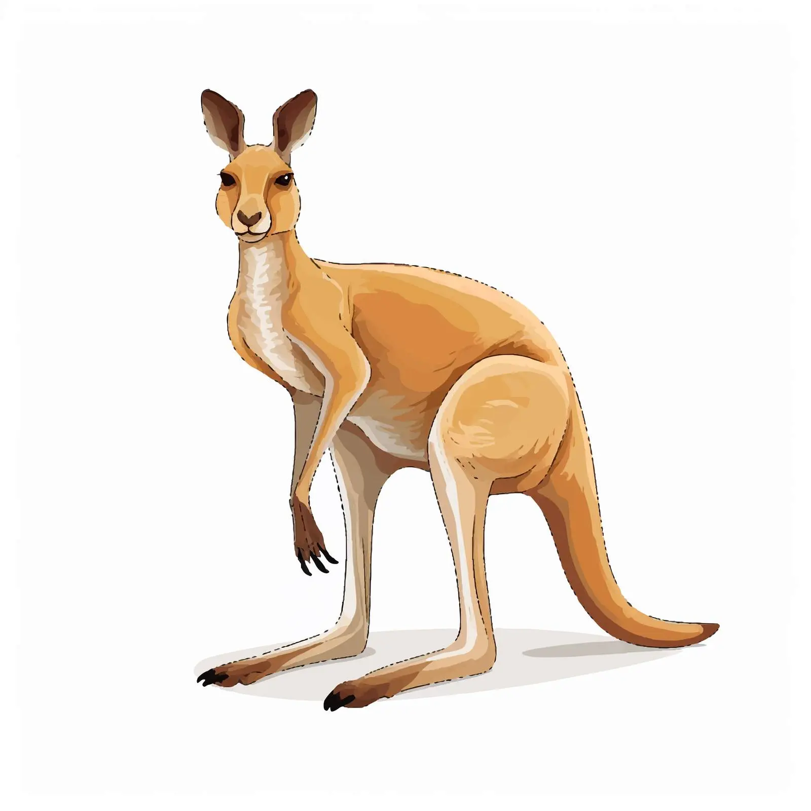 Kangaroo Line Vector Illustration on White Background – free kangaroo image from Dotvec