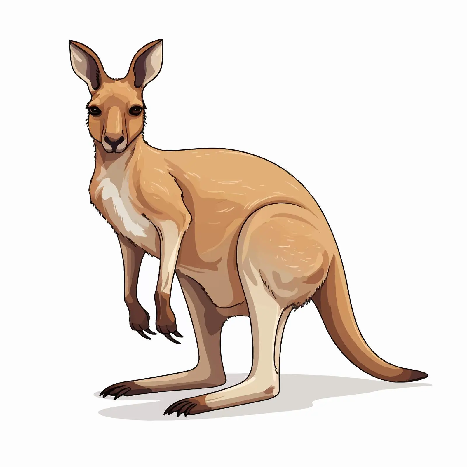 Kangaroo Line Vector Illustration on White Background – free kangaroo image from Dotvec