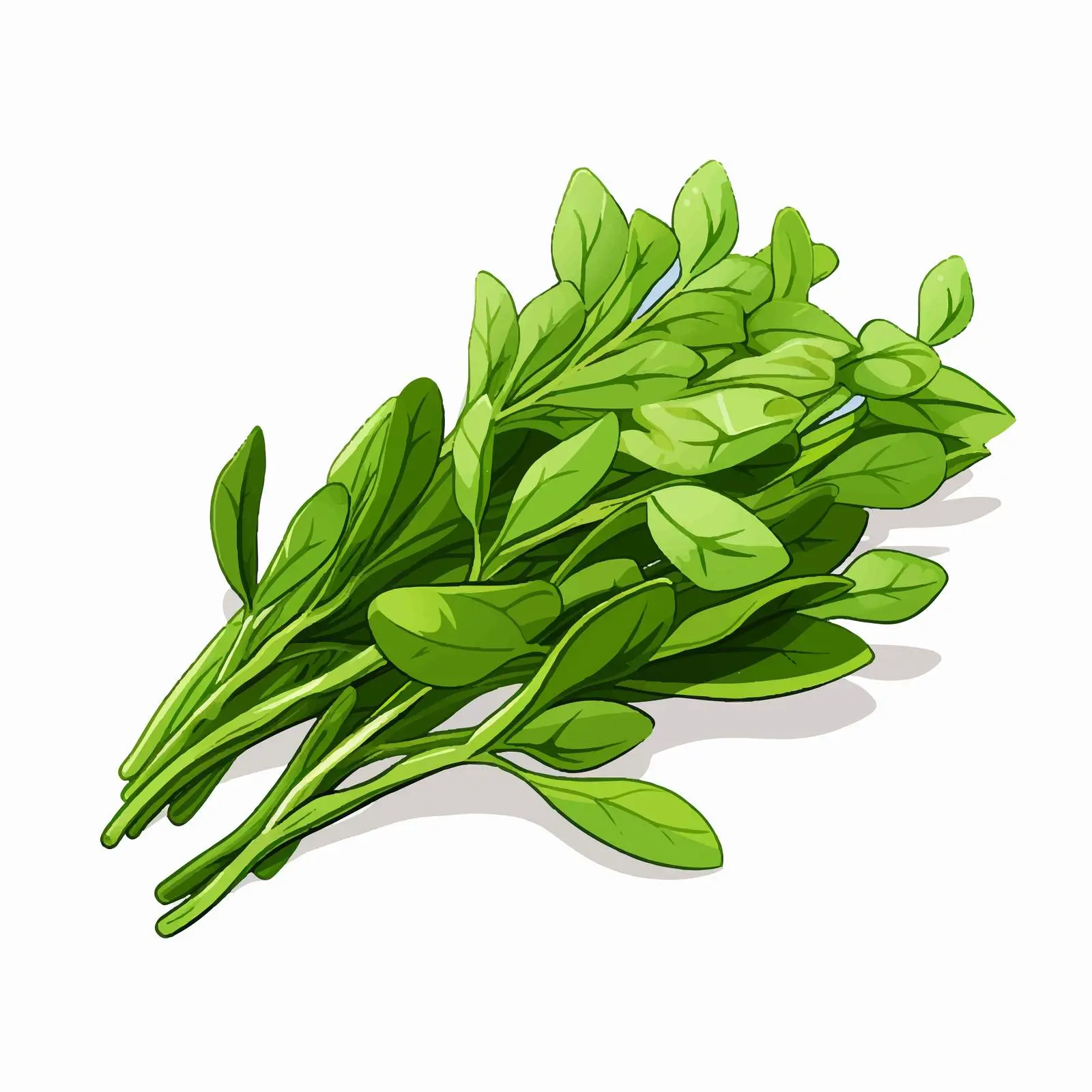 Isolated Kangkung Vector Illustration on White Background – free market produce image from Dotvec