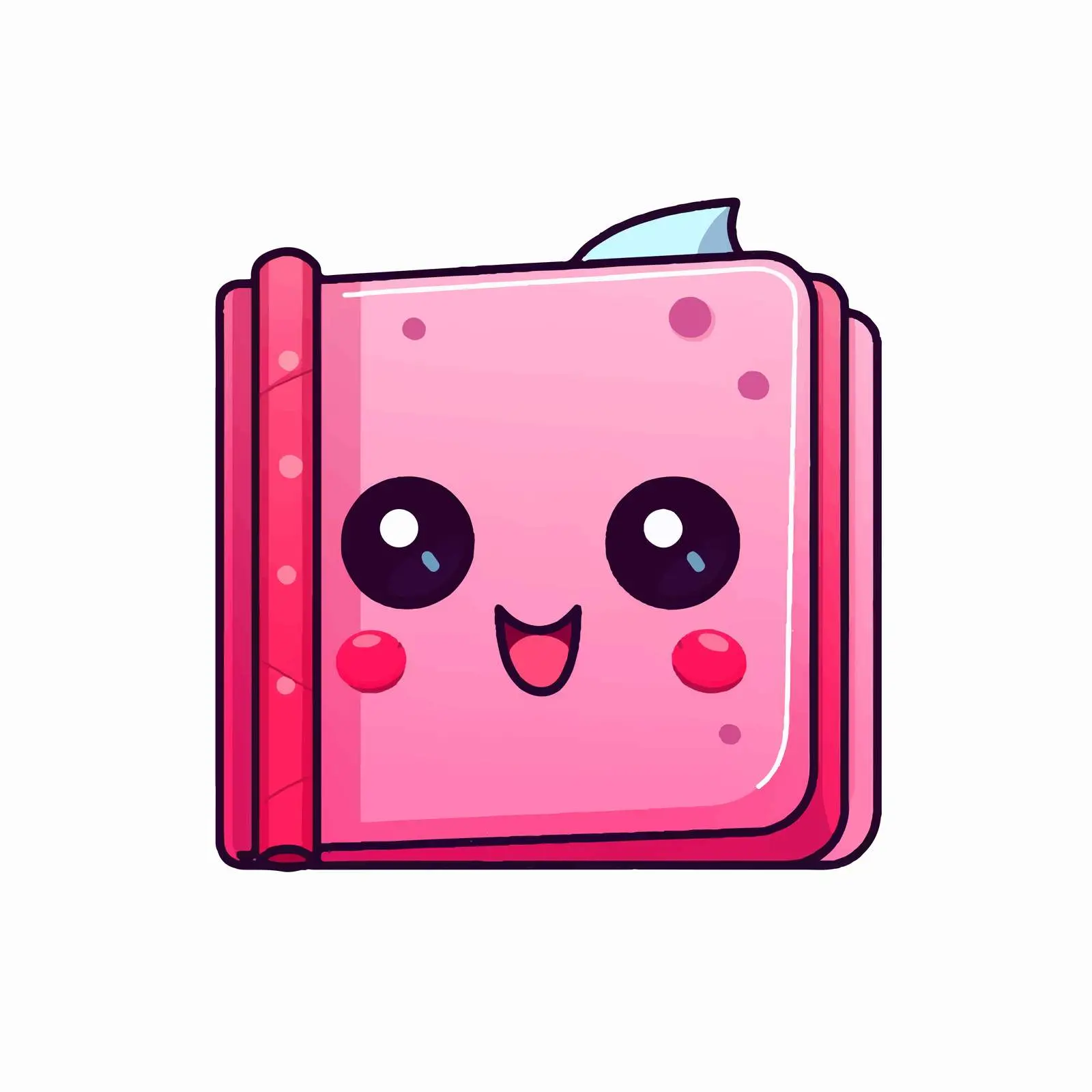 Kawaii Book Icon on White Background — free download from Dotvec