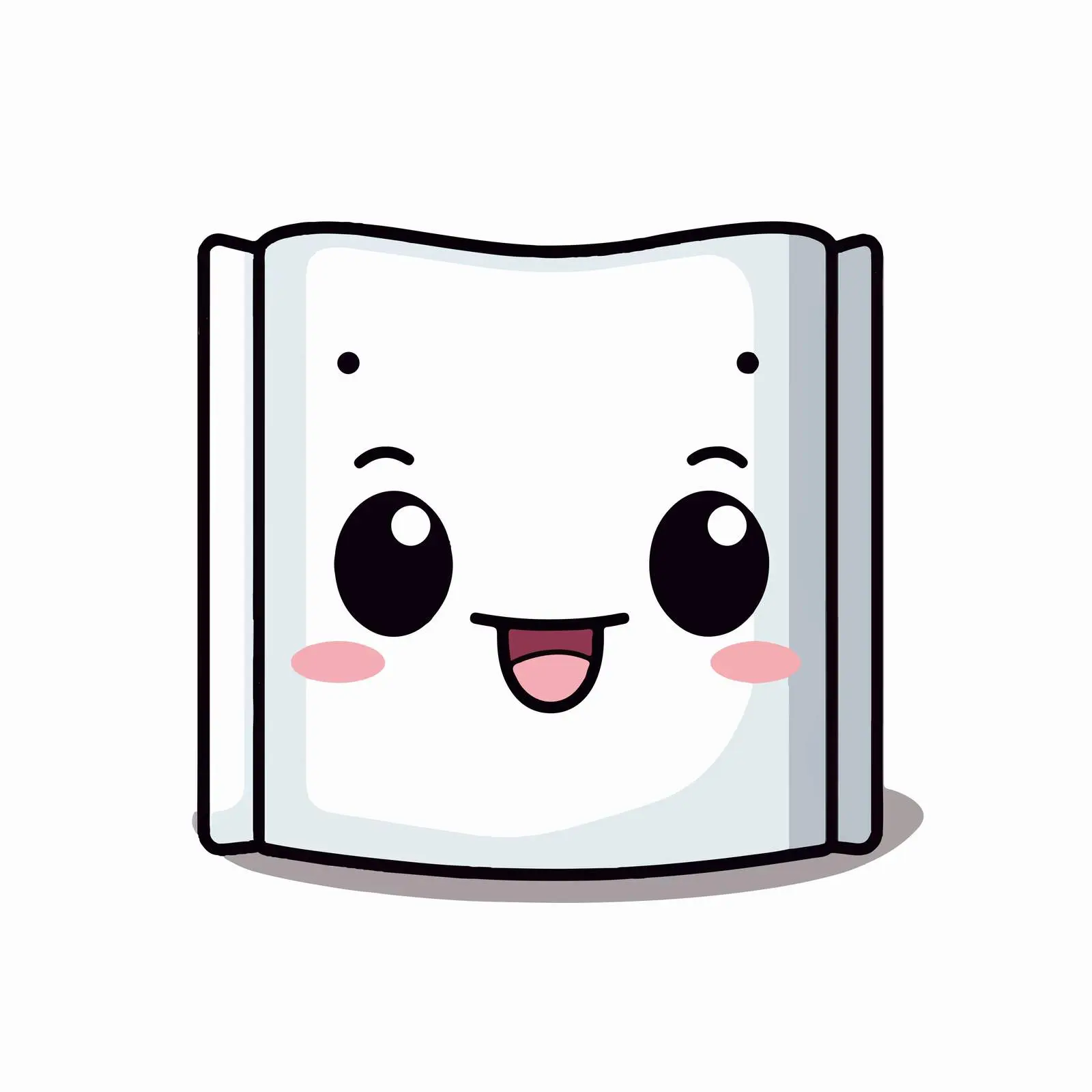 Kawaii Cartoon Book Icon on White Background — free download from Dotvec
