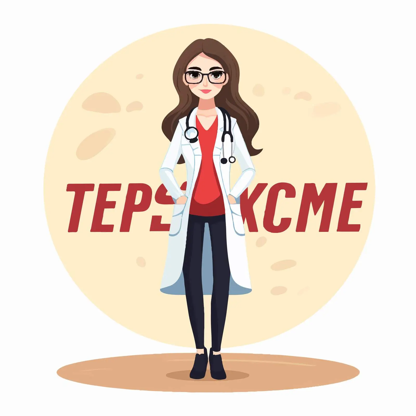 Doctor Woman Design for Social Distancing Campaign — free download from Dotvec