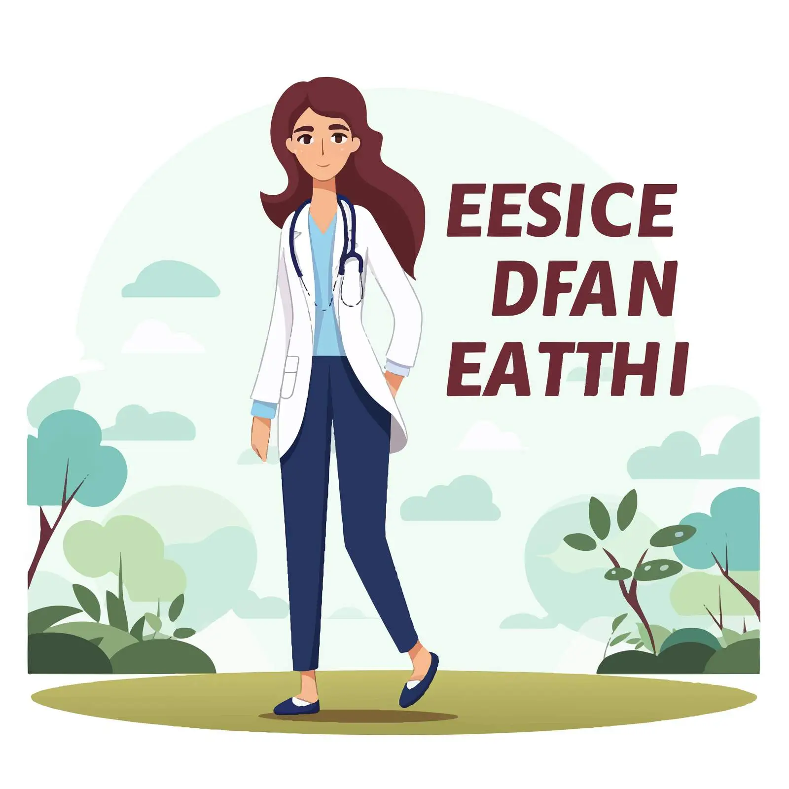 Doctor Woman Font Design - Keep Your Distance — free download from Dotvec