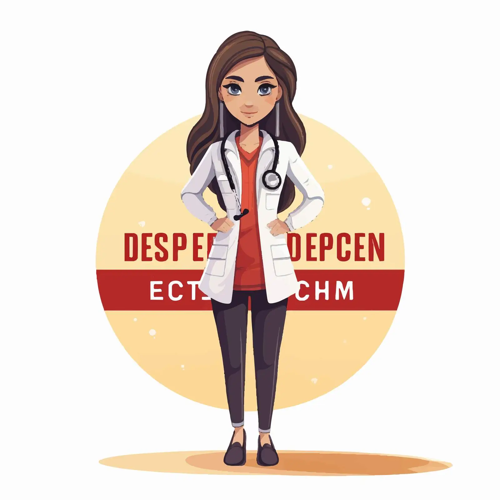 Doctor Woman Keeping Distance Vector Design — free download from Dotvec