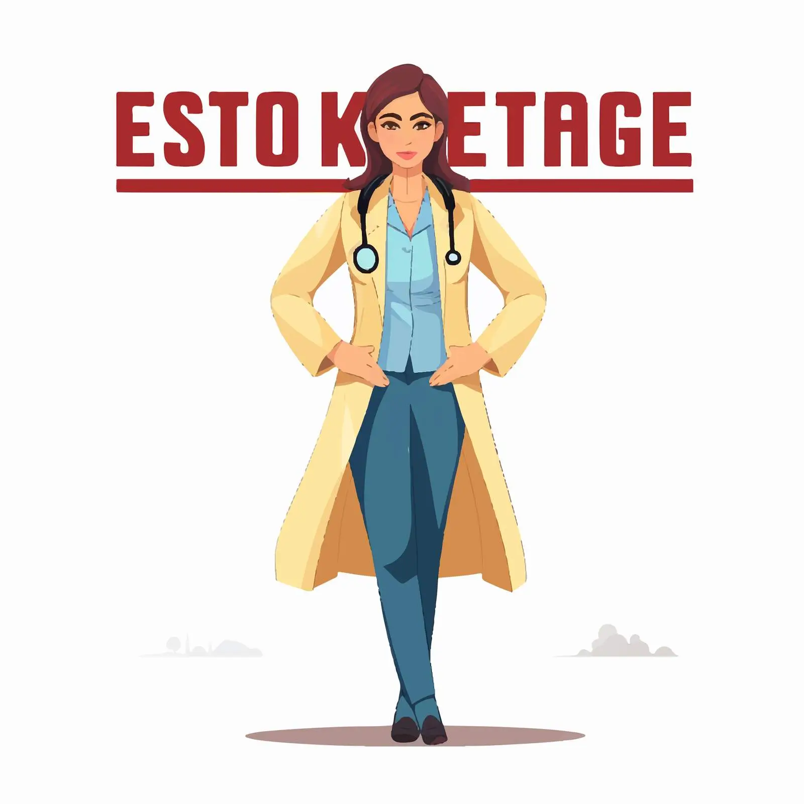 Doctor Woman Keep Your Distance Font Design — free download from Dotvec