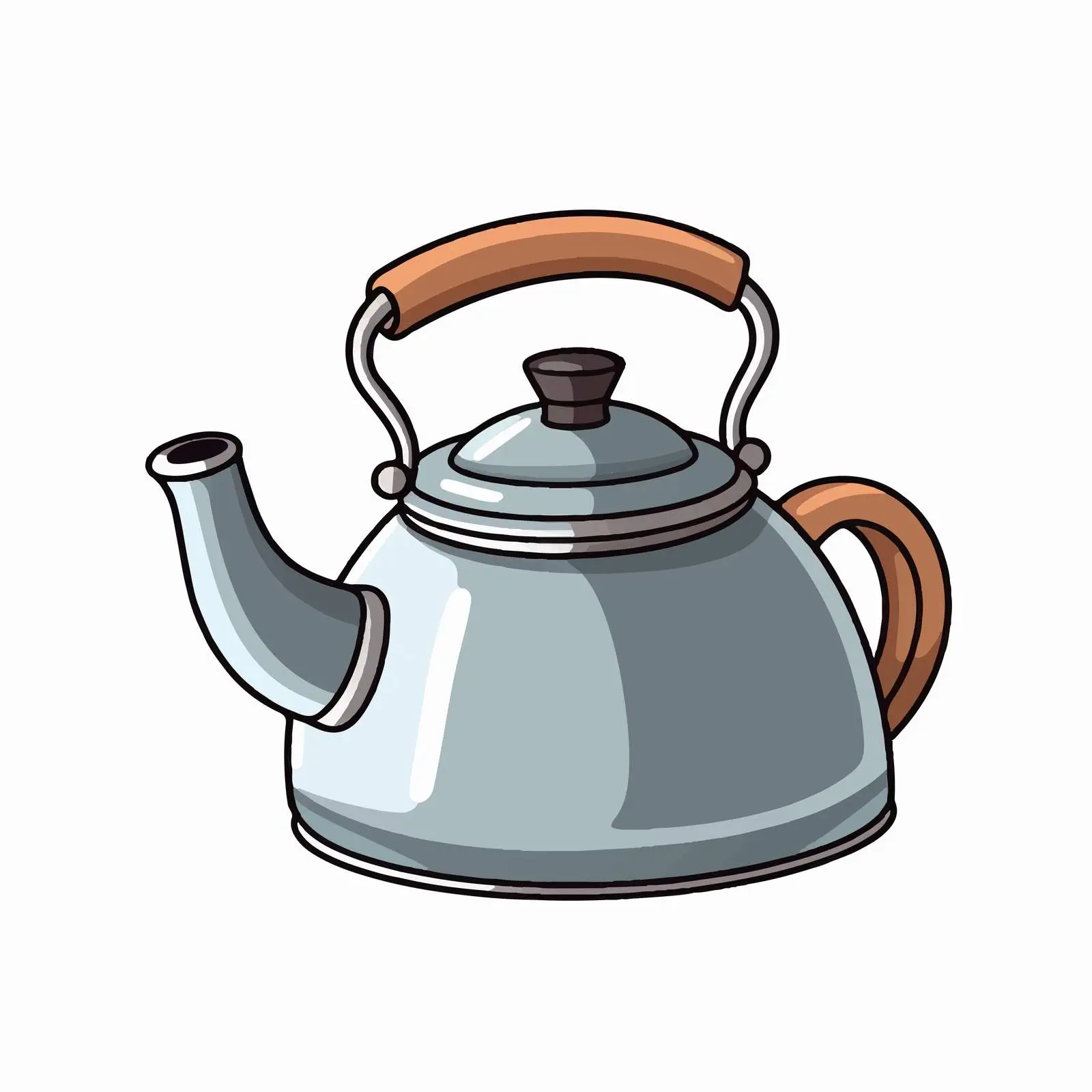 Cartoon Kettle Kitchenware Vector Illustration – free teapot image from Dotvec