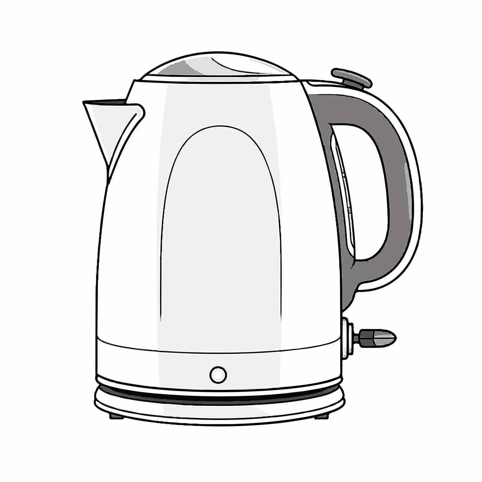 Kettle Outline Vector Illustration on White Background — free download from Dotvec