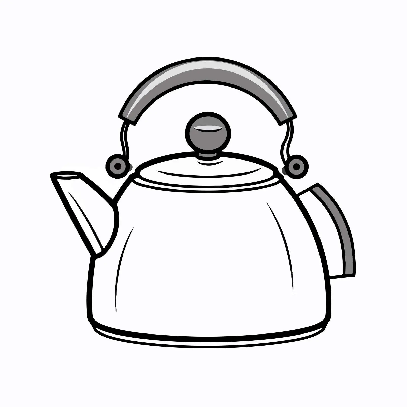 Kettle Outline Vector Illustration on White Background — free download from Dotvec