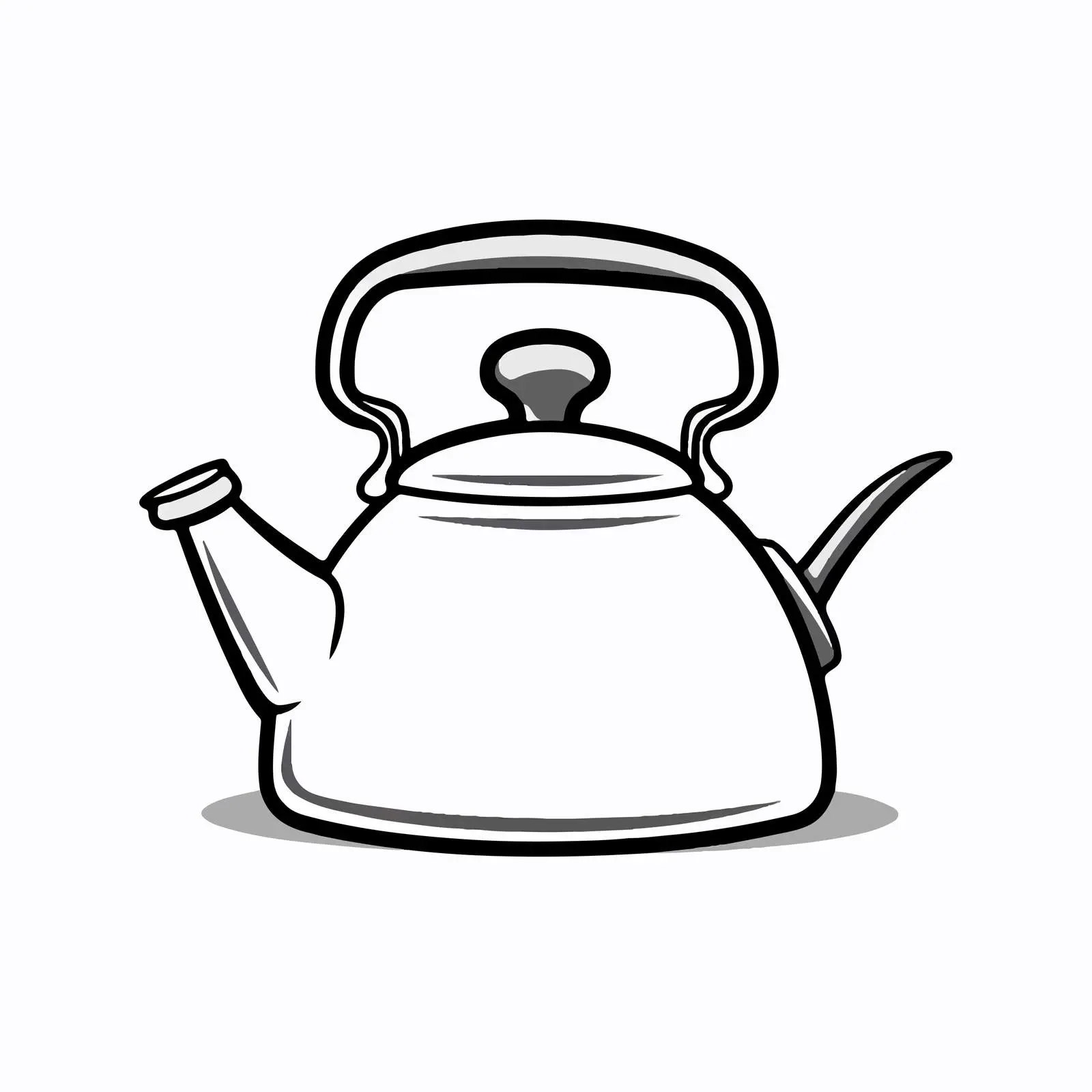Outline Vector Illustration of Kettle on White Background — free download from Dotvec