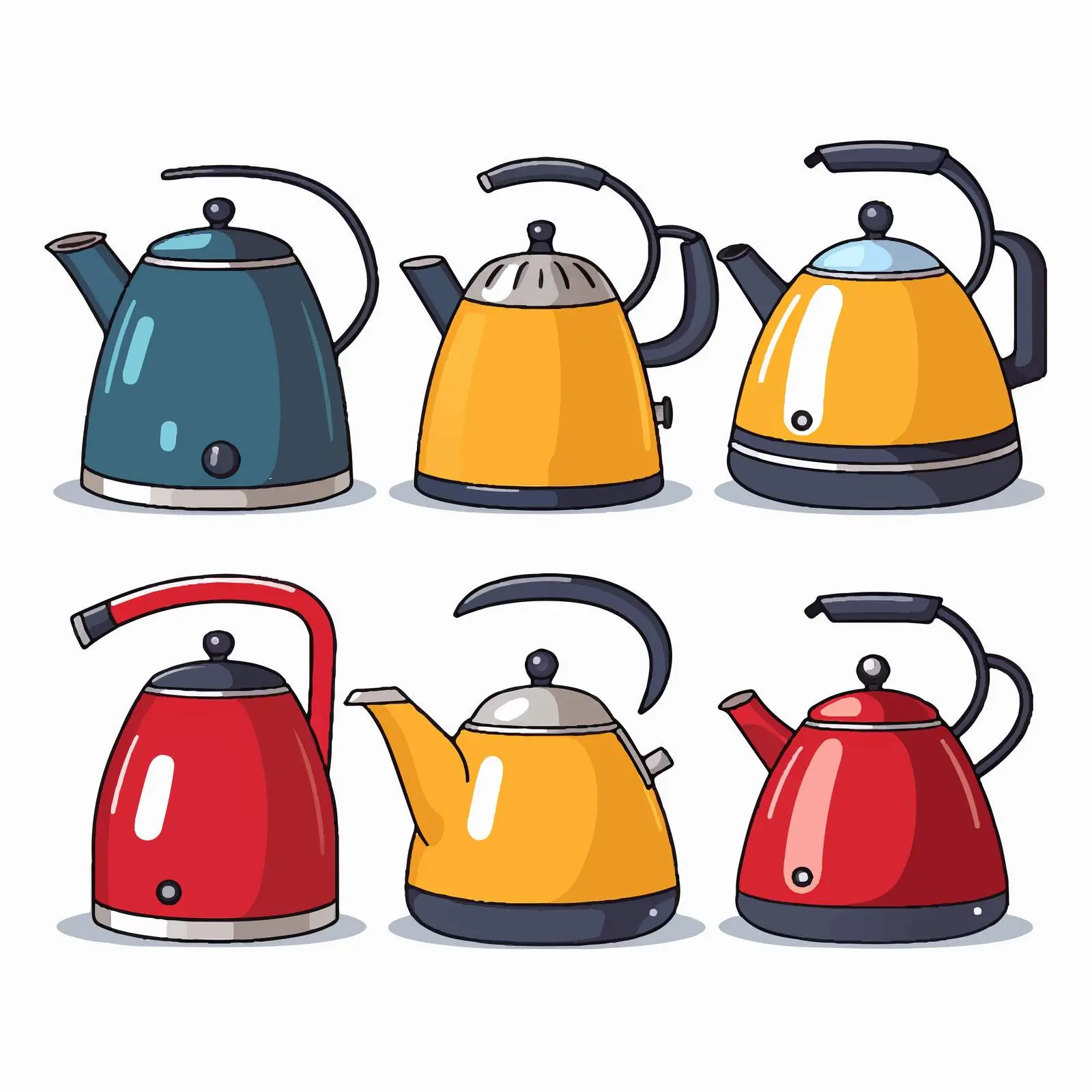 Isolated Vector Illustration of Kitchen Kettles — free download from Dotvec