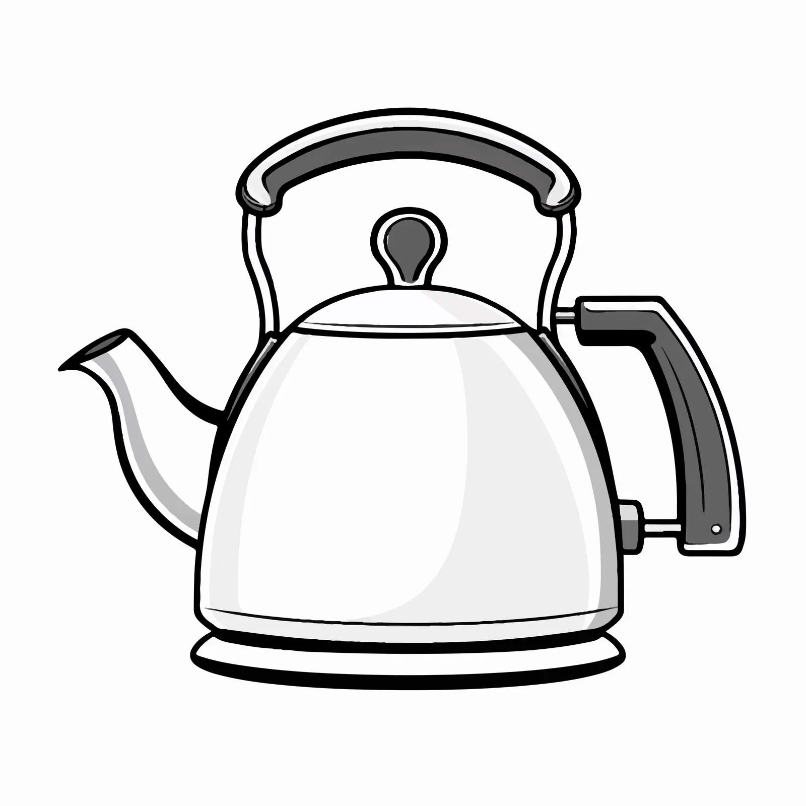 Outline Illustration of Kettles on White Background — free download from Dotvec