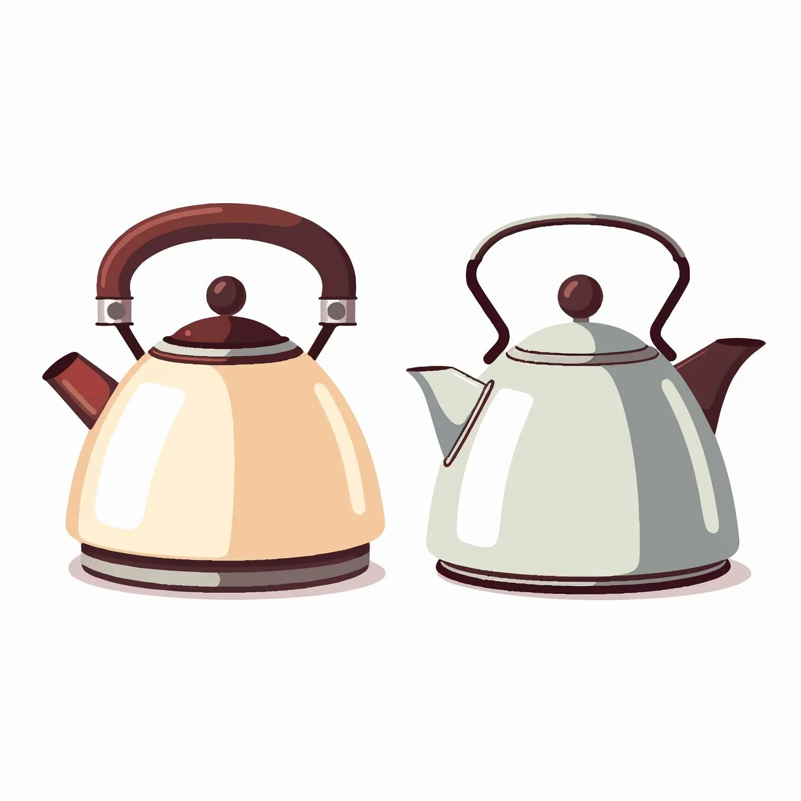 Outline Illustration of Kettles on White Background — free download from Dotvec