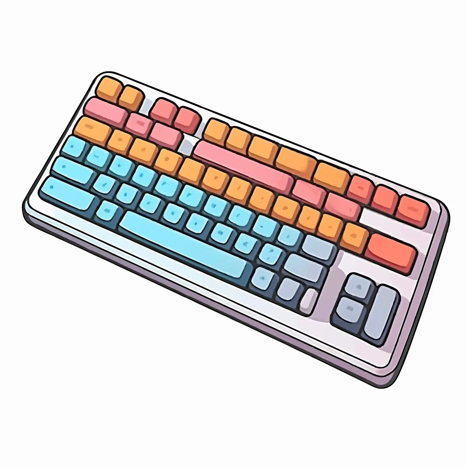 Cartoon Keyboard Device Vector Illustration — free download from Dotvec