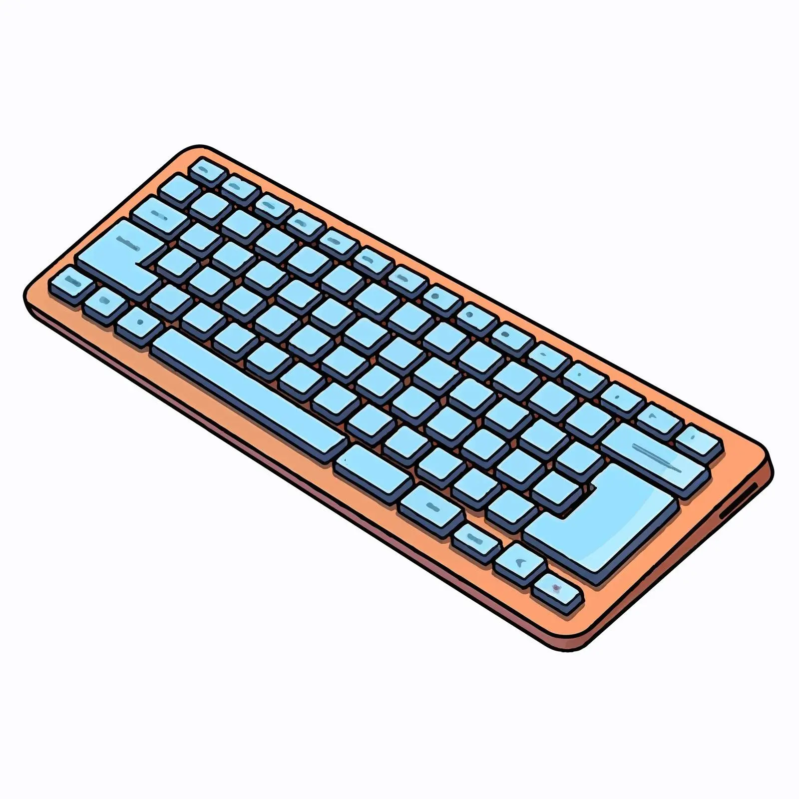 Cartoon Keyboard Device Vector Illustration — free download from Dotvec