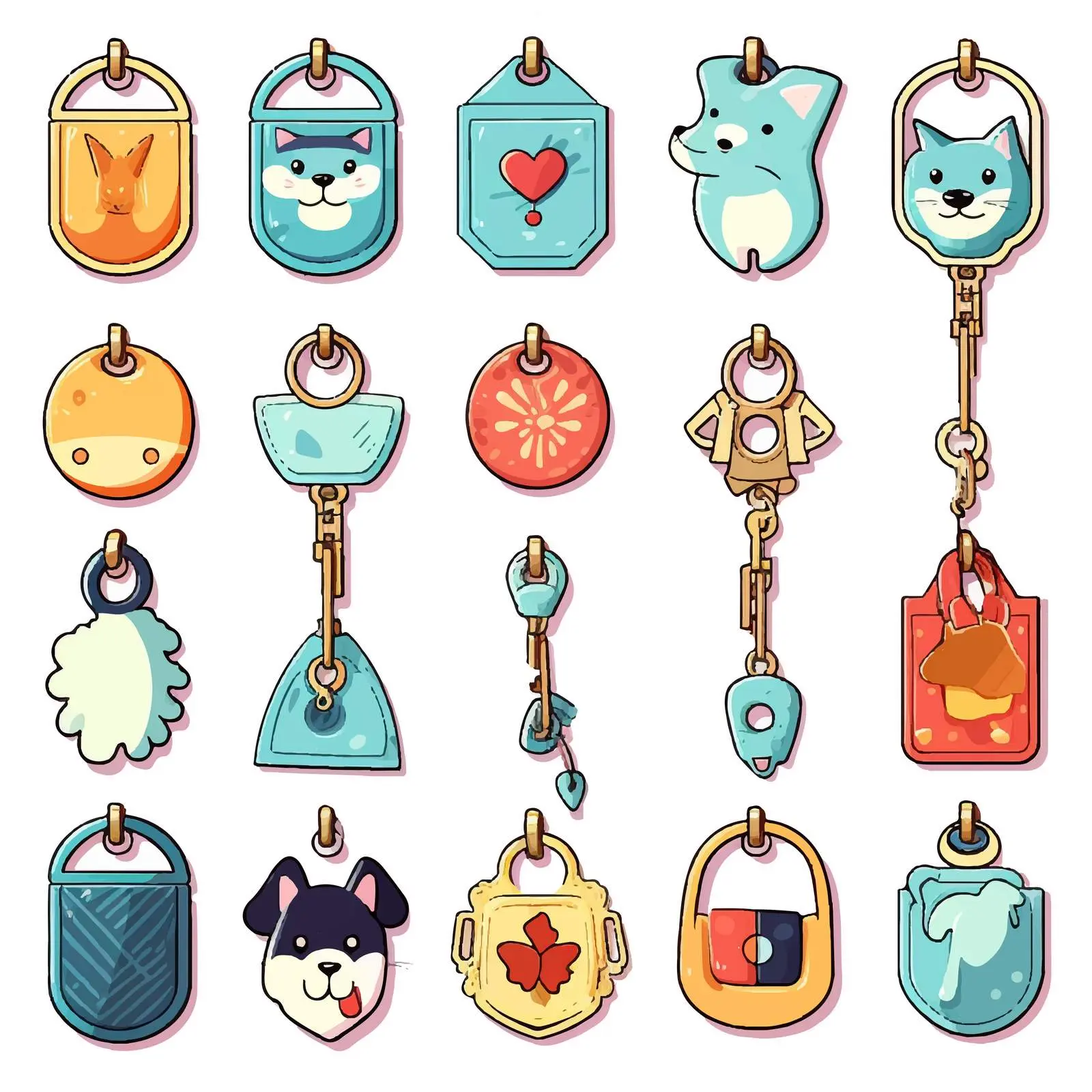 Keychains and Trinkets Accessories Collection — free download from Dotvec