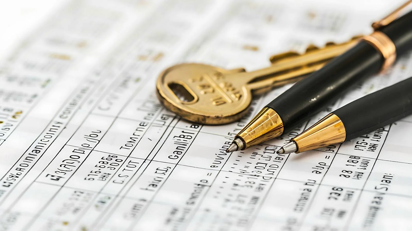 Financial Assets Document with Keys and Pen — free download from Dotvec