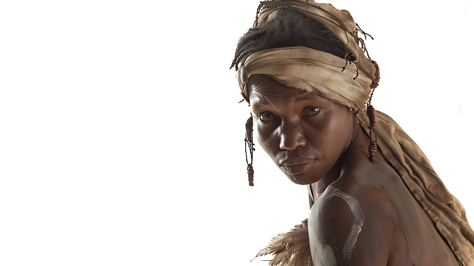 Khoisan Woman Angola Isolated White — free download from Dotvec