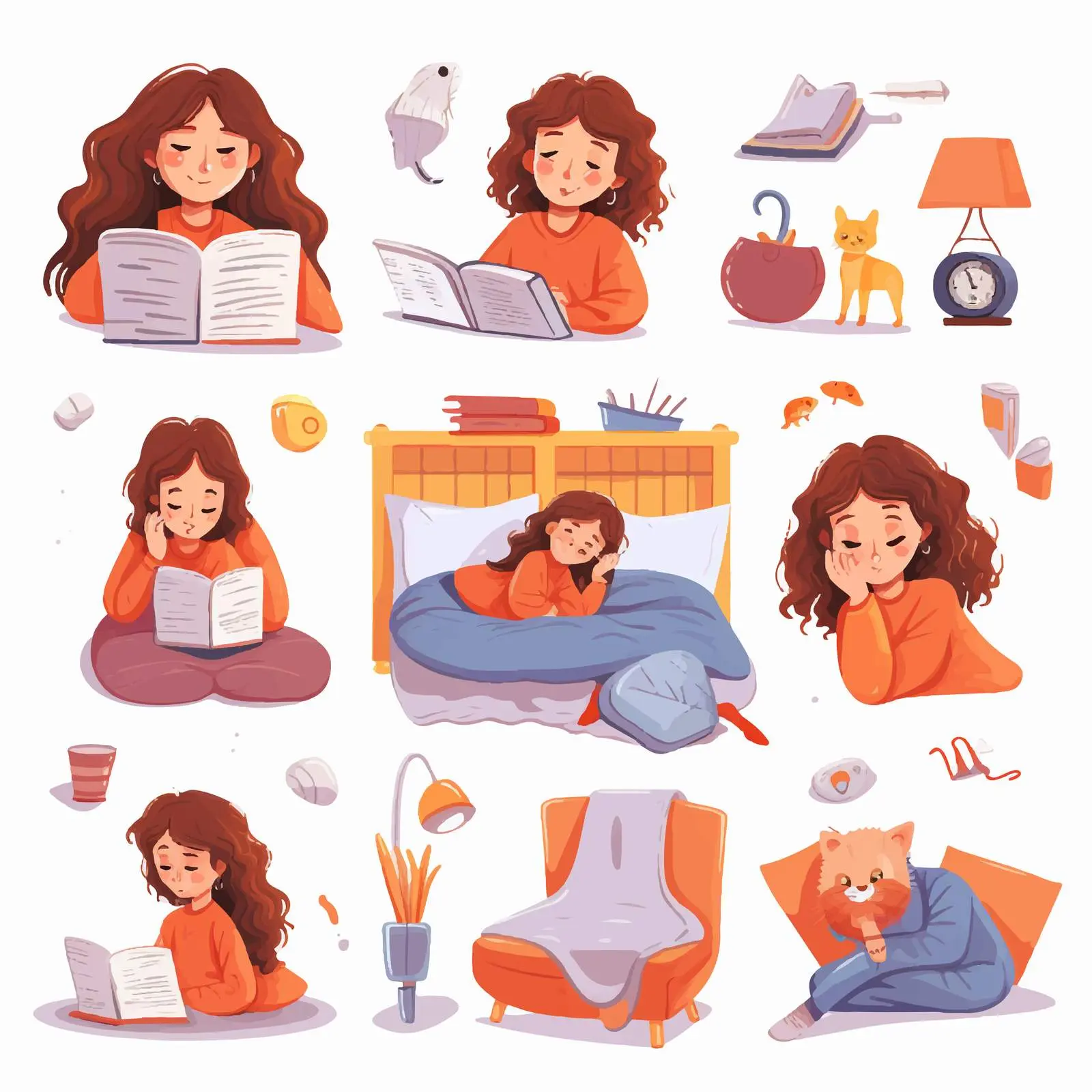 School Girl Daily Routine and Activities — free download from Dotvec