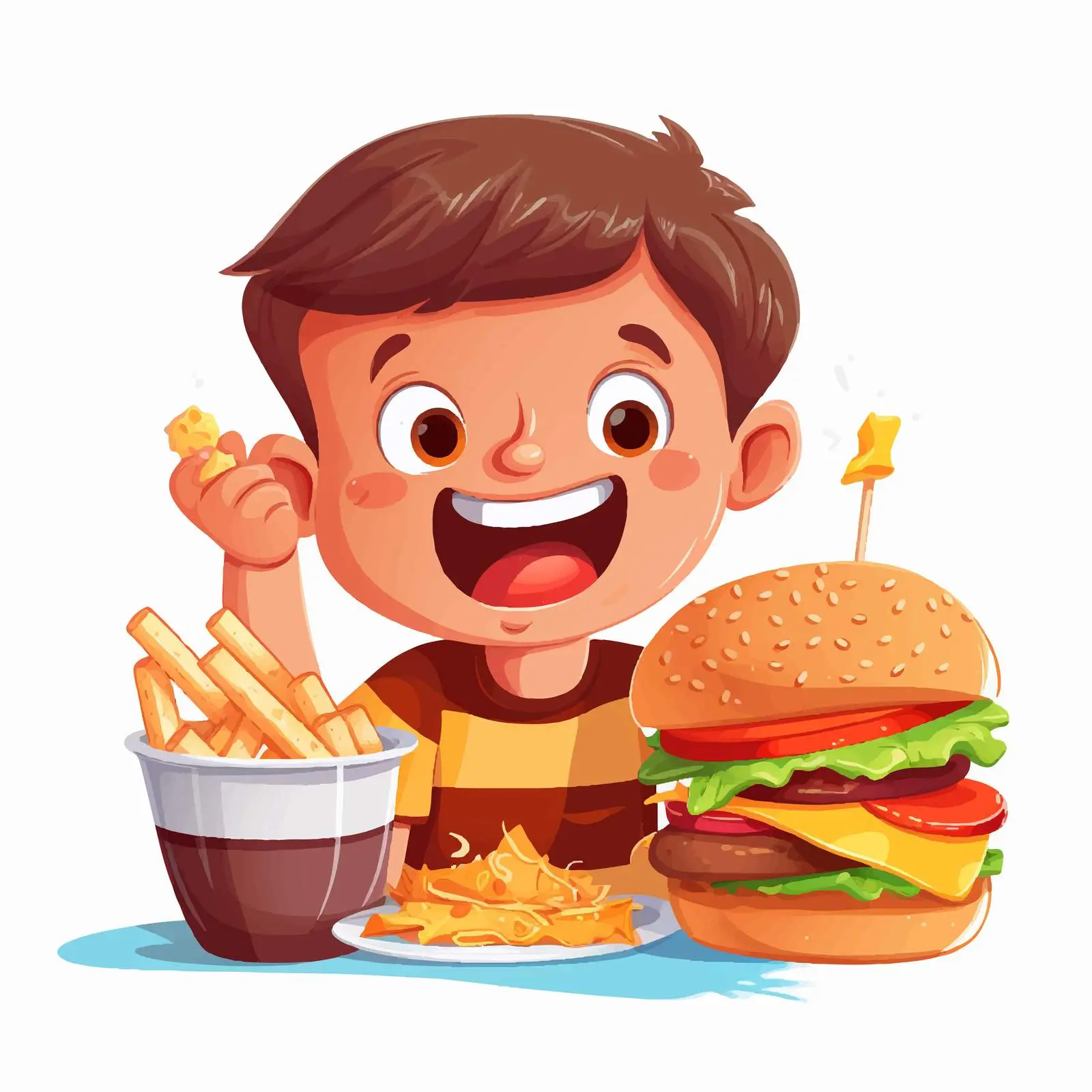 Happy Boy Enjoying Fast Food Burger – free fast food culture image from Dotvec