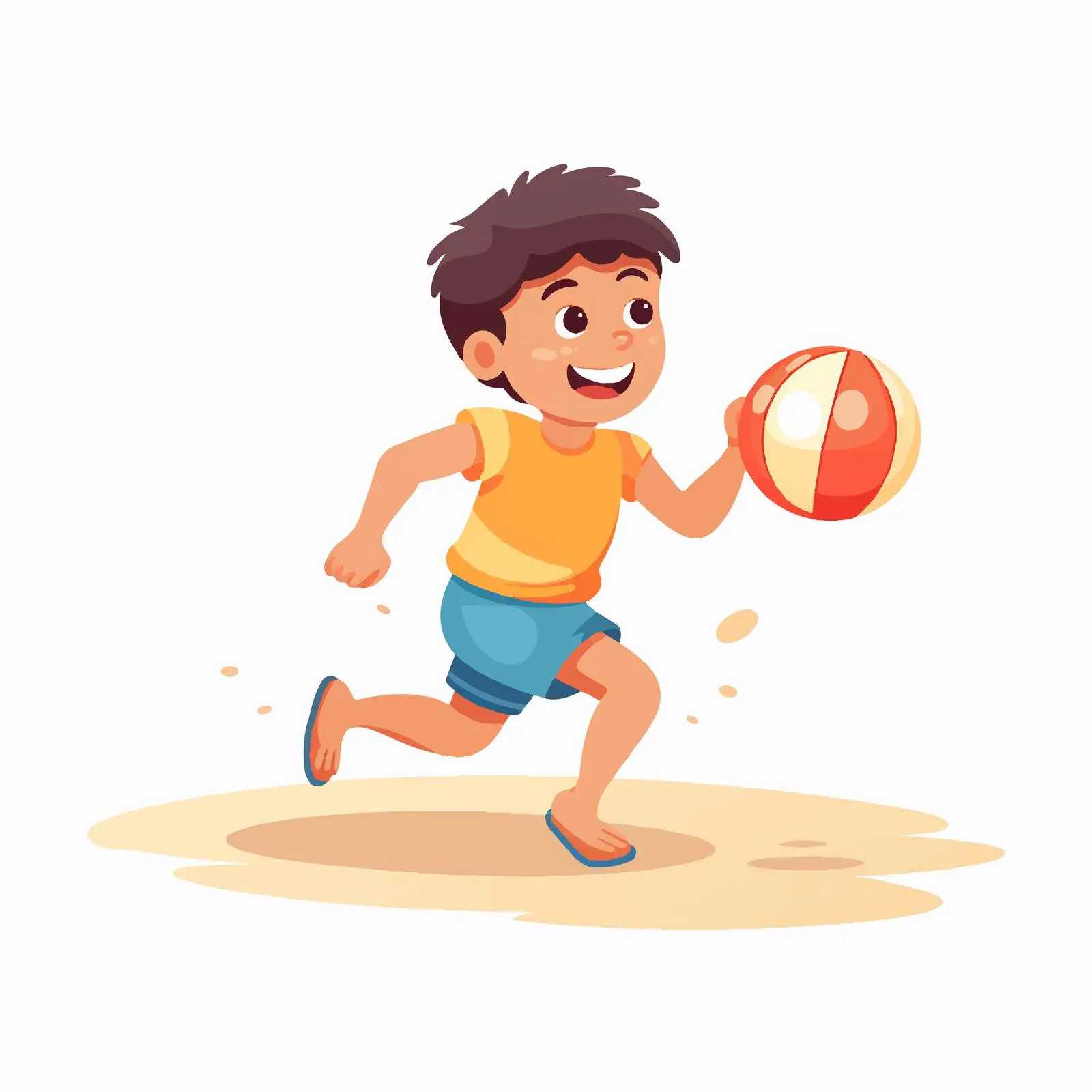 Boy Playing with Beach Ball on Summer Sand — free download from Dotvec