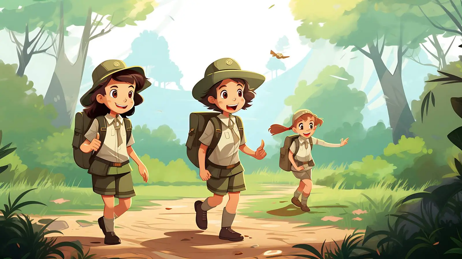 Child Scouts Hiking Adventure — free download from Dotvec