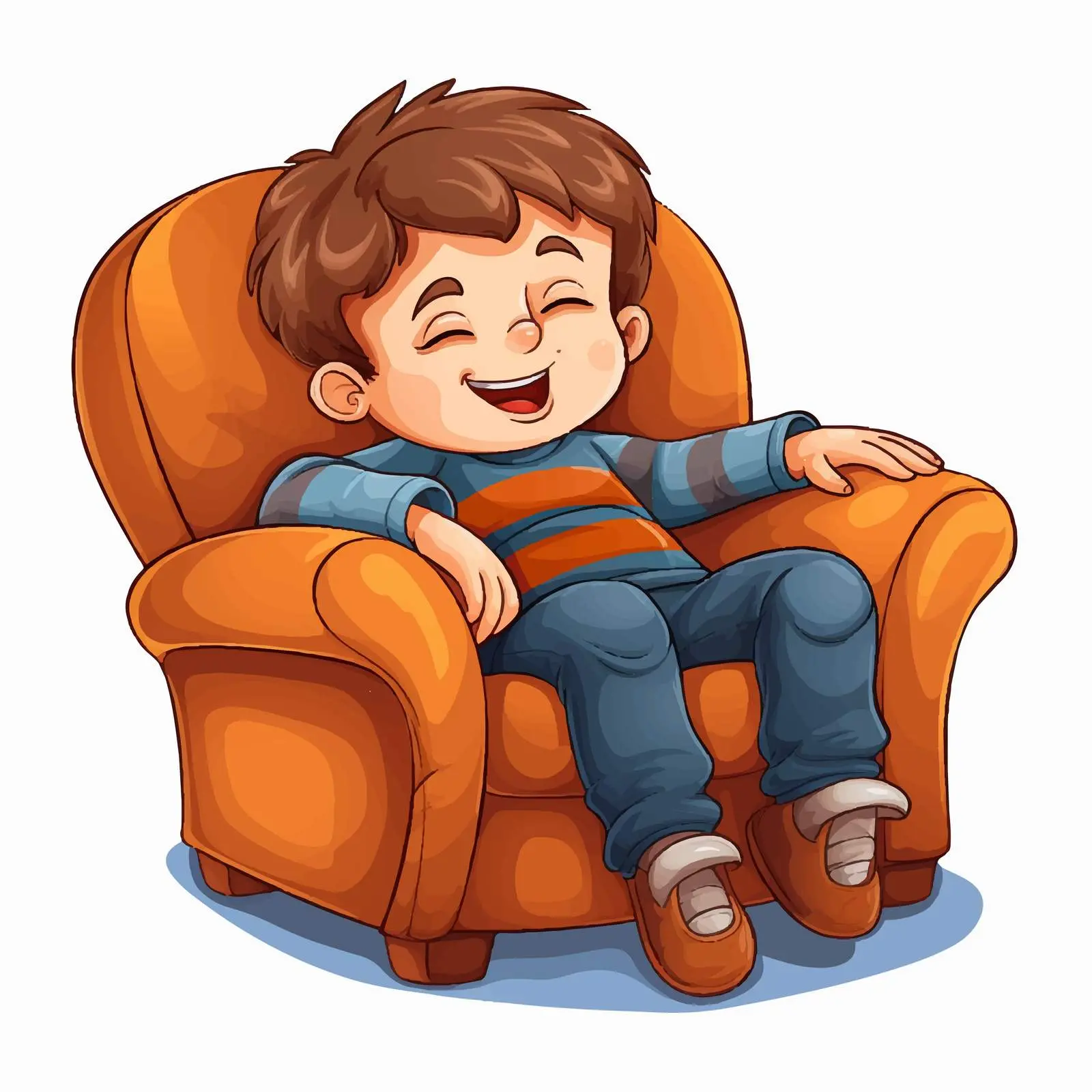 Cartoon Kid Sleeping on Armchair Illustration — free download from Dotvec