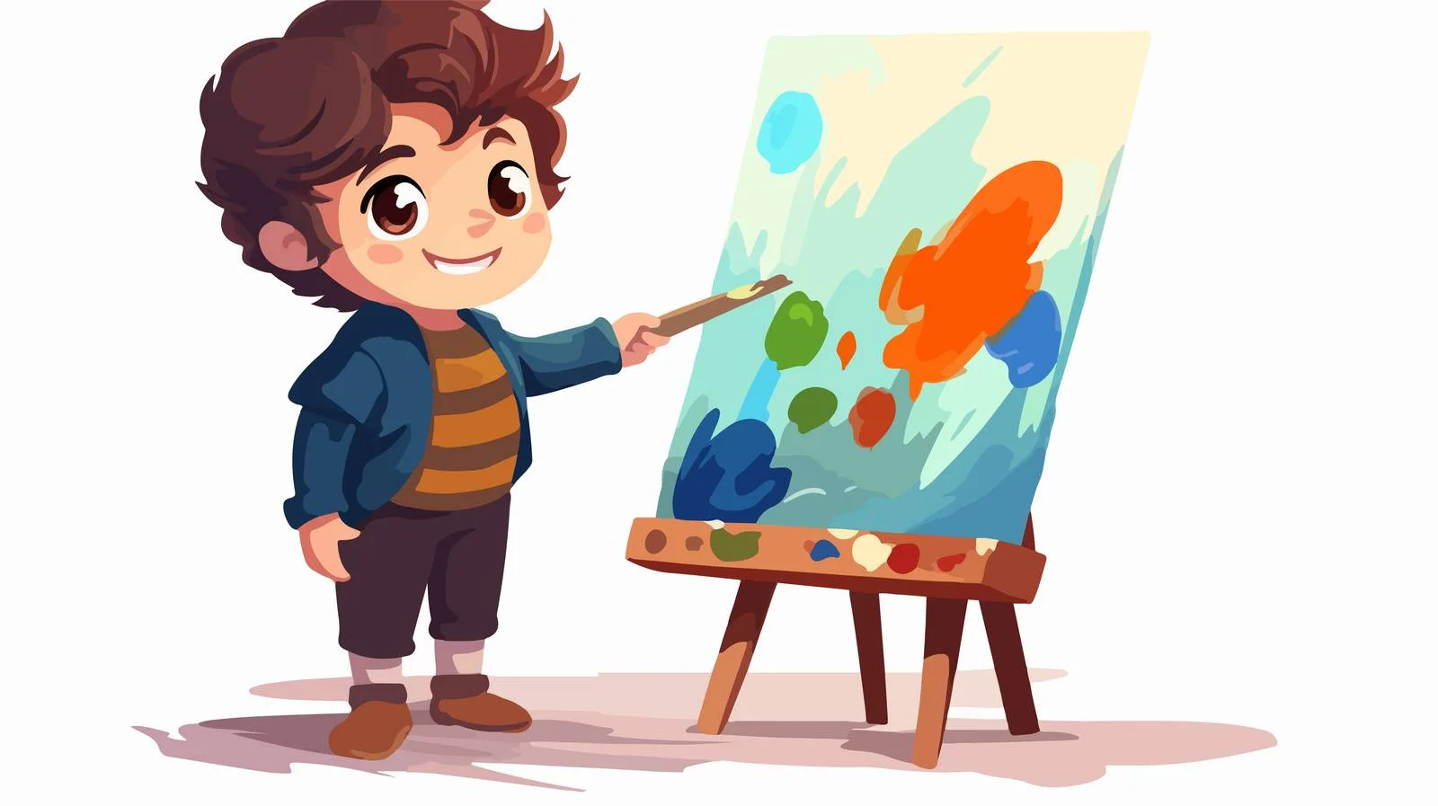 Young Artist Painting on Canvas — free download from Dotvec