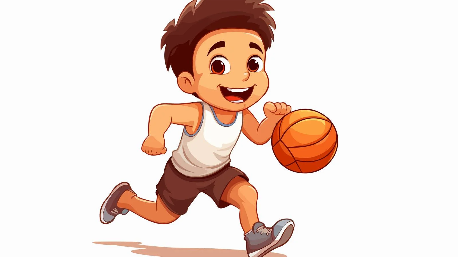 Basketball Kid Vector Illustration Cartoon — free download from Dotvec