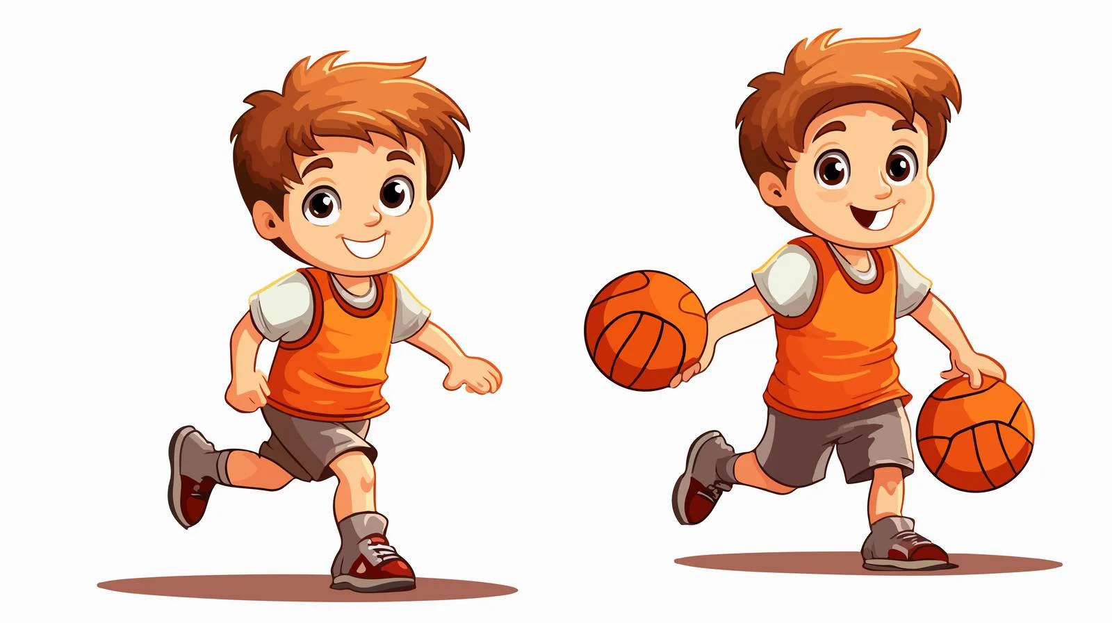 Cartoon Kid Boy Basketball Vector Illustration — free download from Dotvec